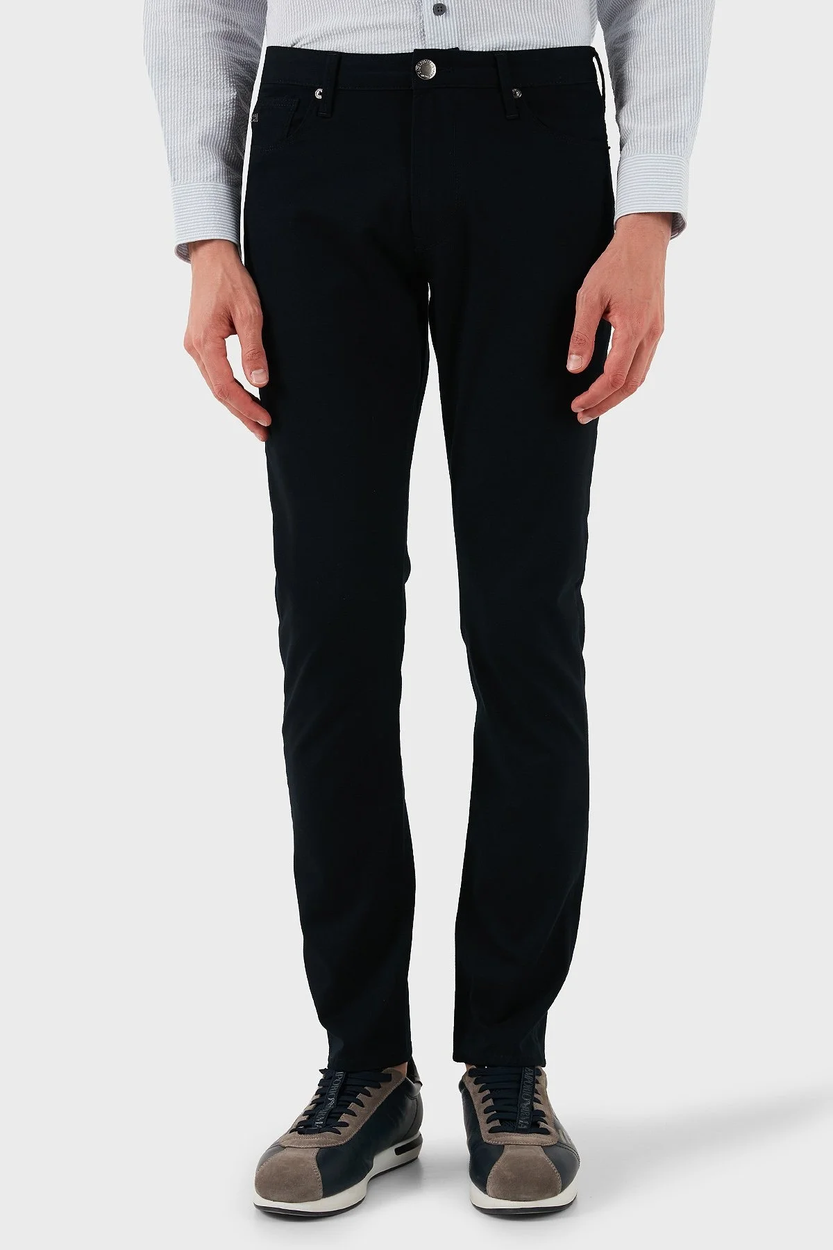 Emporio Armani Streç Pamuklu Slim Fit Normal Bel Düz Paça Jeans Erkek Kot Pantolon EM000121 AF14123 UB118 LACİVERT - 7