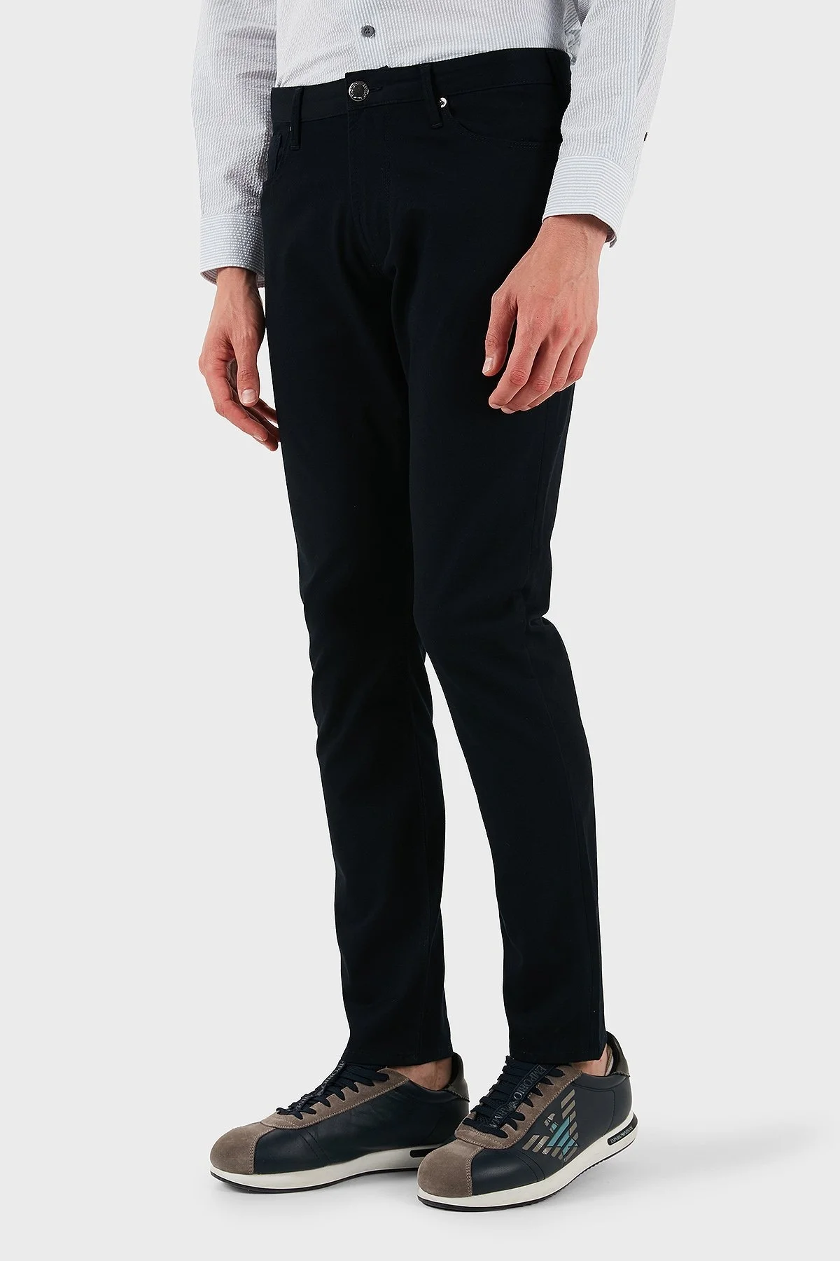 Emporio Armani Streç Pamuklu Slim Fit Normal Bel Düz Paça Jeans Erkek Kot Pantolon EM000121 AF14123 UB118 LACİVERT - 9