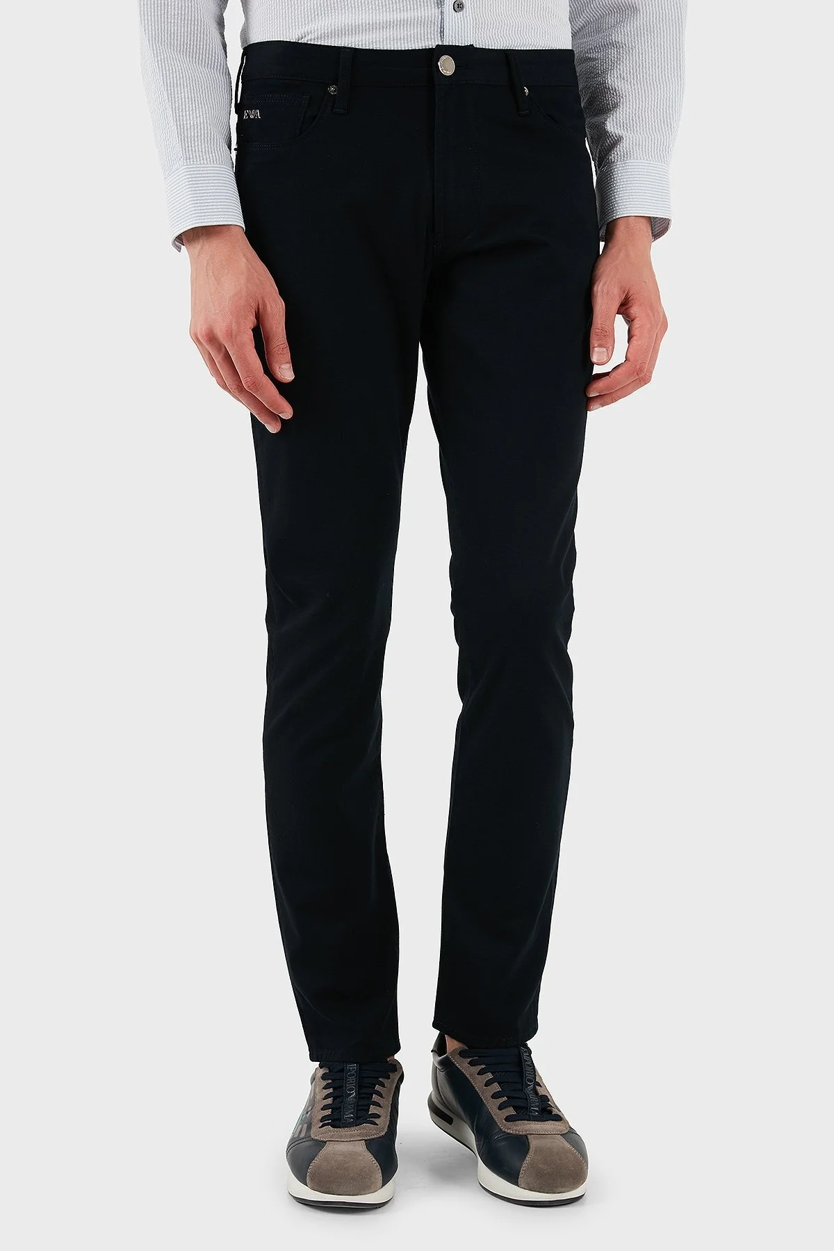 Emporio Armani Streç Pamuklu Slim Fit Normal Bel Düz Paça Jeans Erkek Kot Pantolon EM000121 AF14123 UB118 LACİVERT - 10