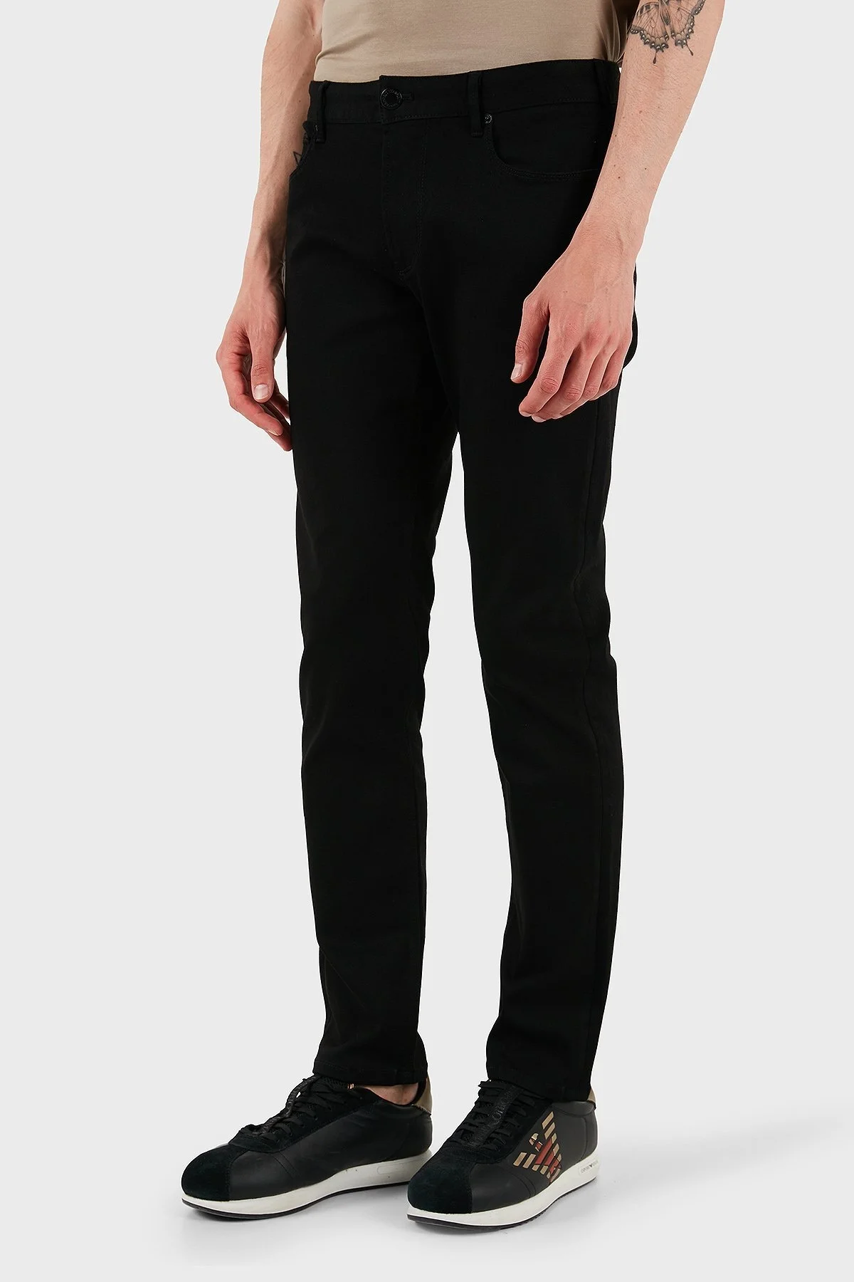 Emporio Armani Streç Pamuklu Slim Fit Normal Bel Düz Paça Jeans Erkek Kot Pantolon EM000121 AF15954 MC002 SİYAH - 3