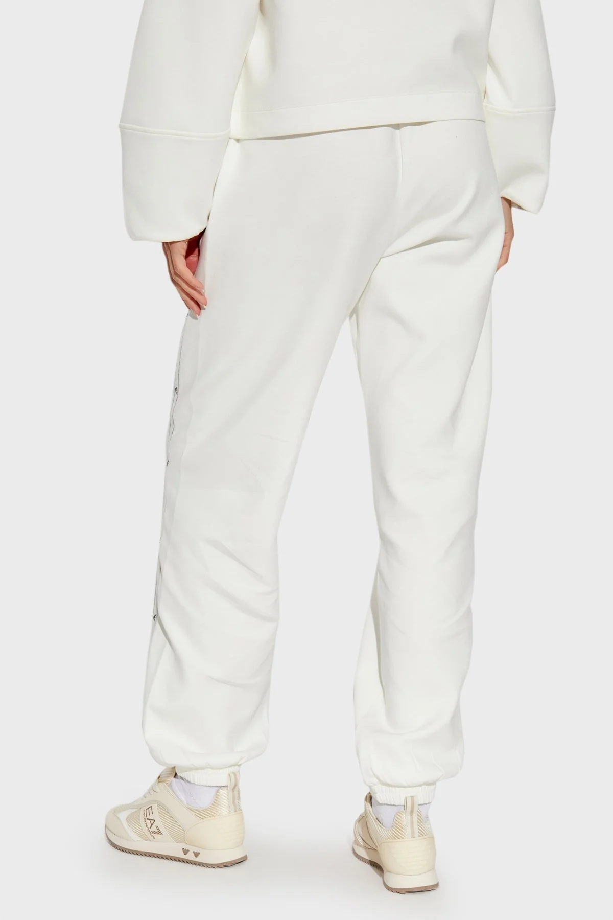 Emporio Armani Streç Pamuklu Spor Bayan Pantolon 6D2P6D 1JHSZ 0101 BEYAZ - 2
