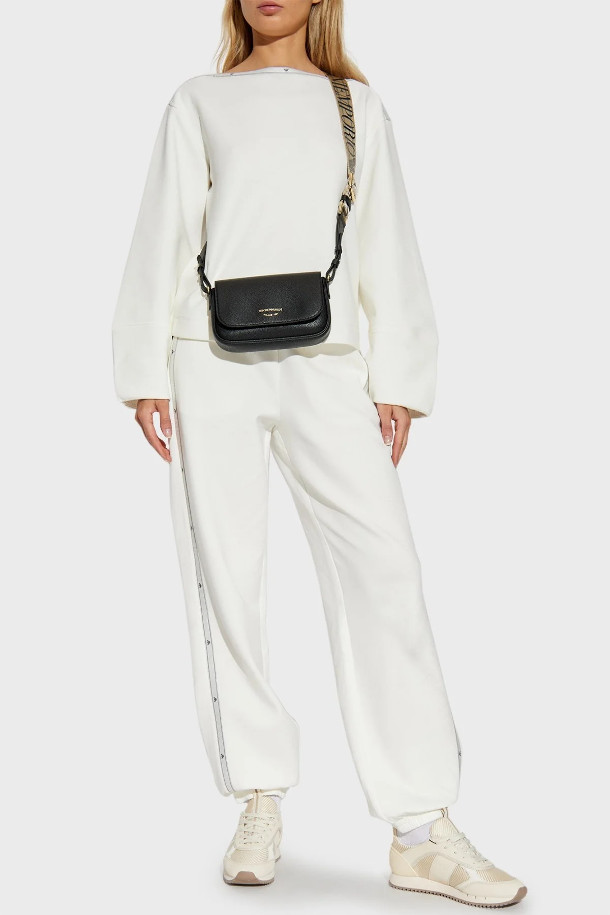 Emporio Armani Streç Pamuklu Spor Bayan Pantolon 6D2P6D 1JHSZ 0101 BEYAZ - 3