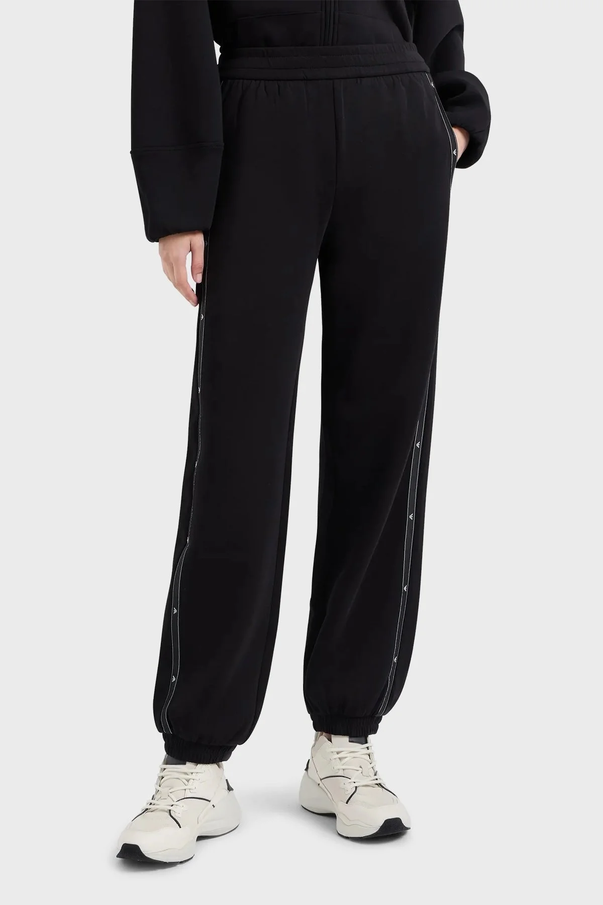 Emporio Armani Streç Pamuklu Spor Bayan Pantolon 6D2P6D 1JHSZ 0999 SİYAH - 1