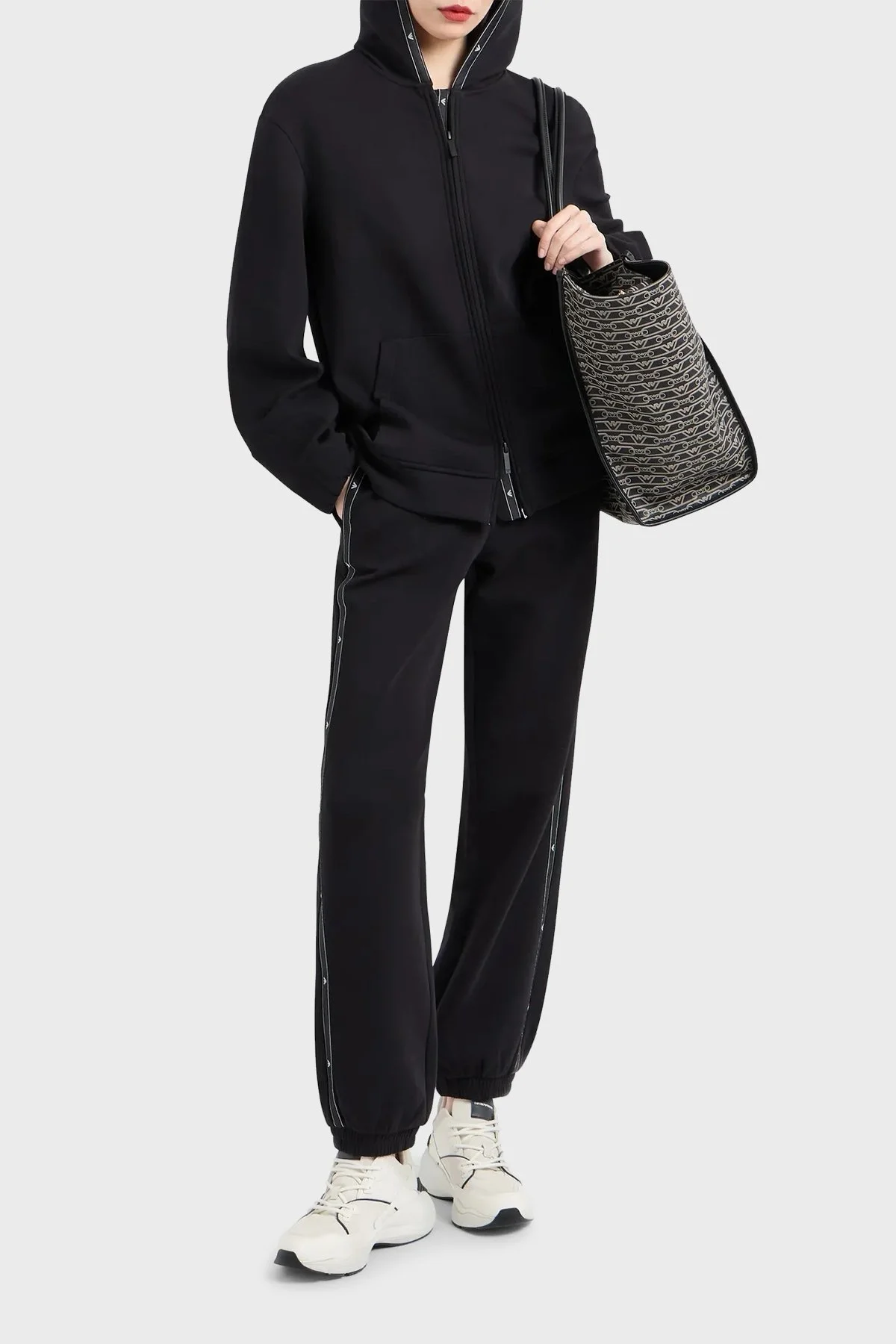 Emporio Armani Streç Pamuklu Spor Bayan Pantolon 6D2P6D 1JHSZ 0999 SİYAH - 3