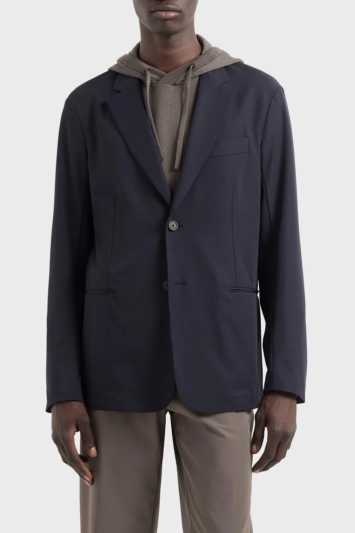 Emporio Armani Streç Regular Fit Apaş Yaka Blazer Erkek Ceket EM001012 AF10047 UB118 LACİVERT - 1