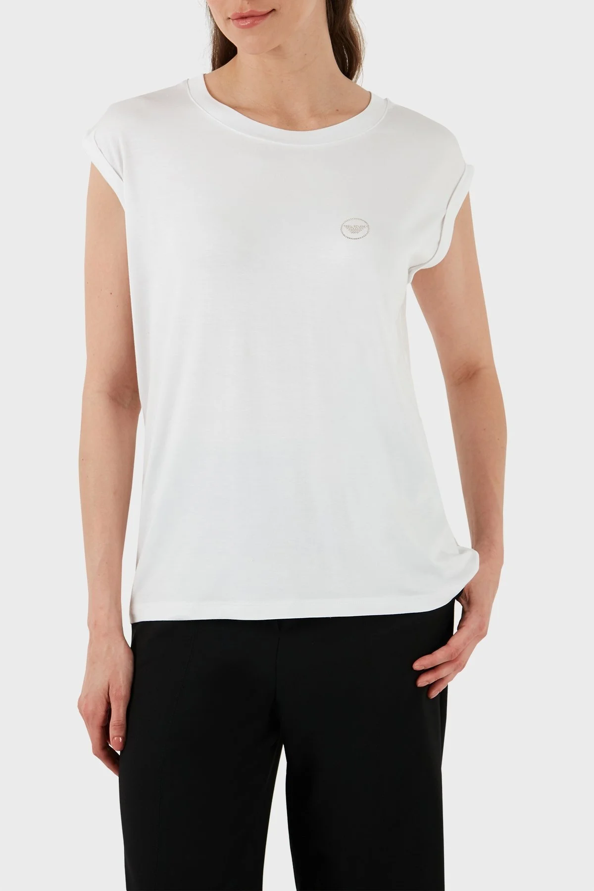 Emporio Armani Streç Regular Fit Bisiklet Yaka Bayan Atlet 164844 4R224 00010 BEYAZ - 2