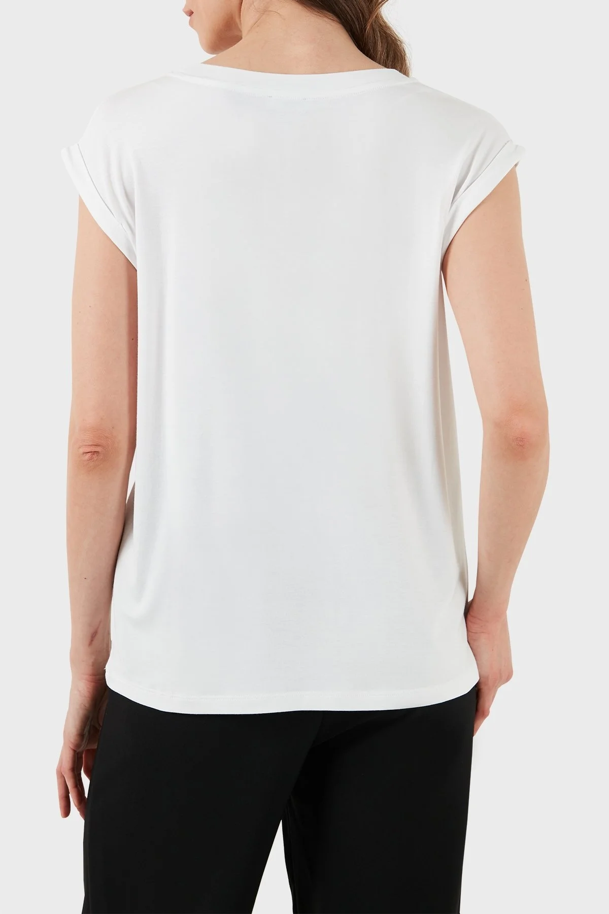 Emporio Armani Streç Regular Fit Bisiklet Yaka Bayan Atlet 164844 4R224 00010 BEYAZ - 3