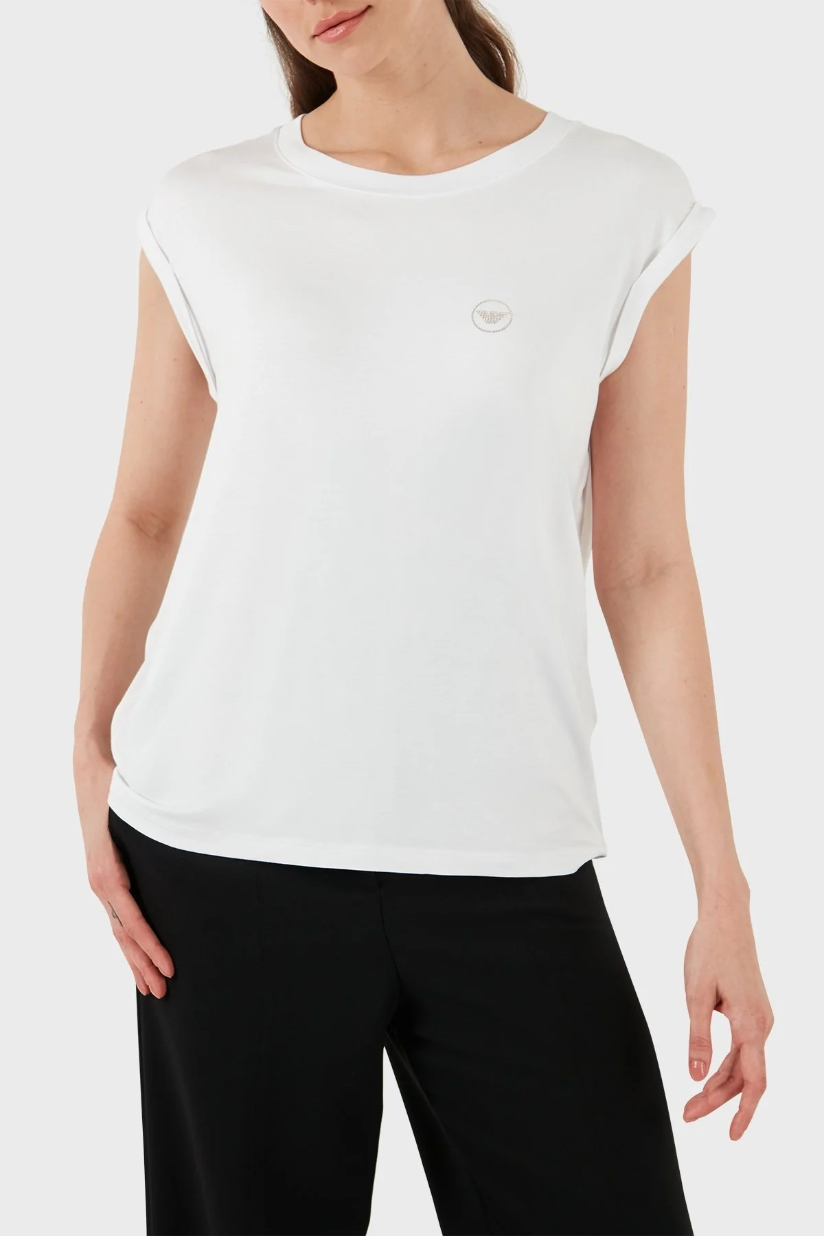 Emporio Armani Streç Regular Fit Bisiklet Yaka Bayan Atlet 164844 4R224 00010 BEYAZ - 4