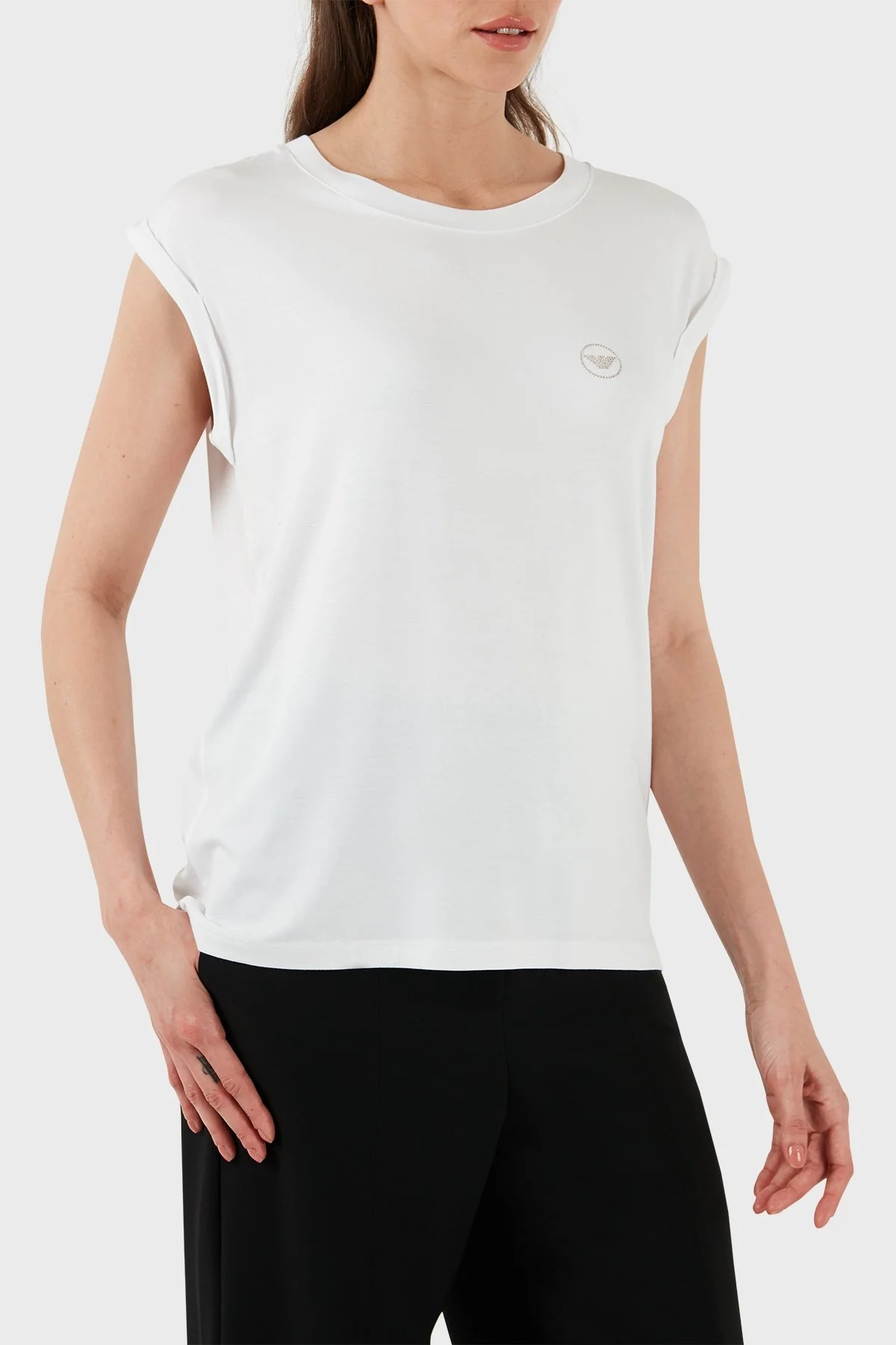 Emporio Armani Streç Regular Fit Bisiklet Yaka Bayan Atlet 164844 4R224 00010 BEYAZ - 5