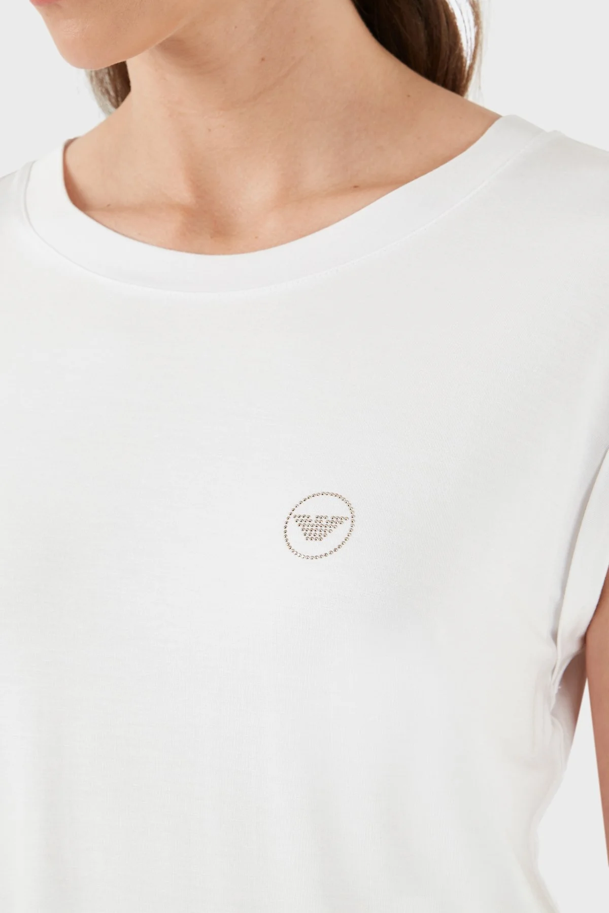 Emporio Armani Streç Regular Fit Bisiklet Yaka Bayan Atlet 164844 4R224 00010 BEYAZ - 6