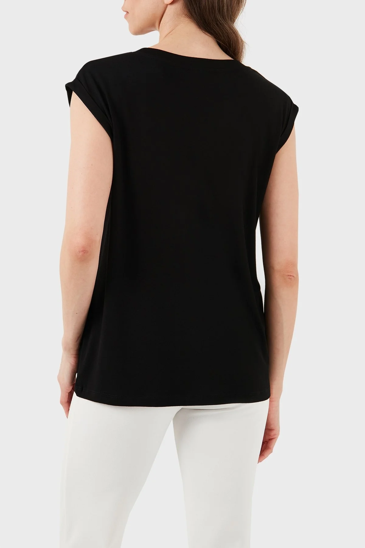 Emporio Armani Streç Regular Fit Bisiklet Yaka Bayan Atlet 164844 4R224 00020 SİYAH - 9