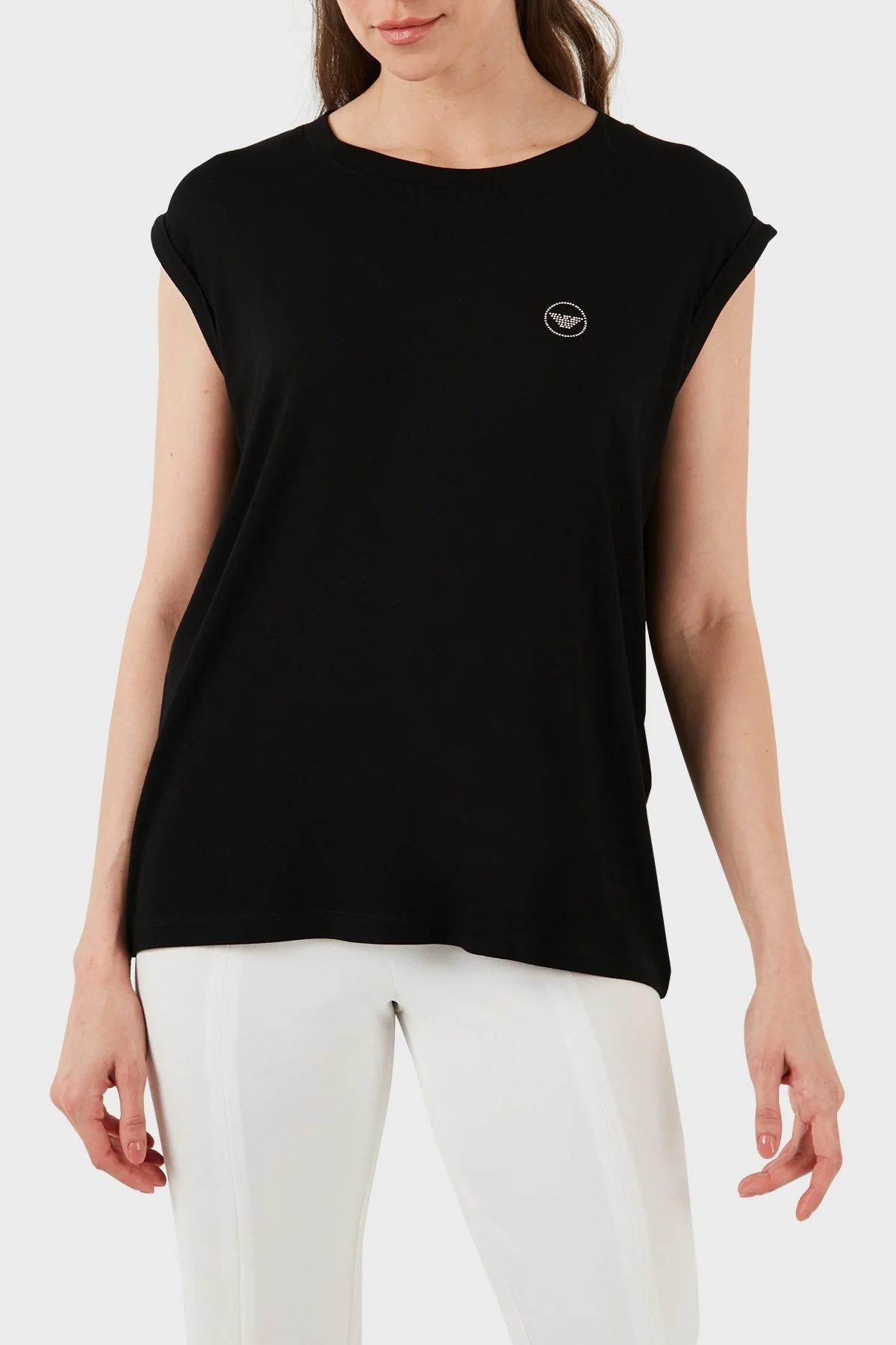 Emporio Armani Streç Regular Fit Bisiklet Yaka Bayan Atlet 164844 4R224 00020 SİYAH - 10