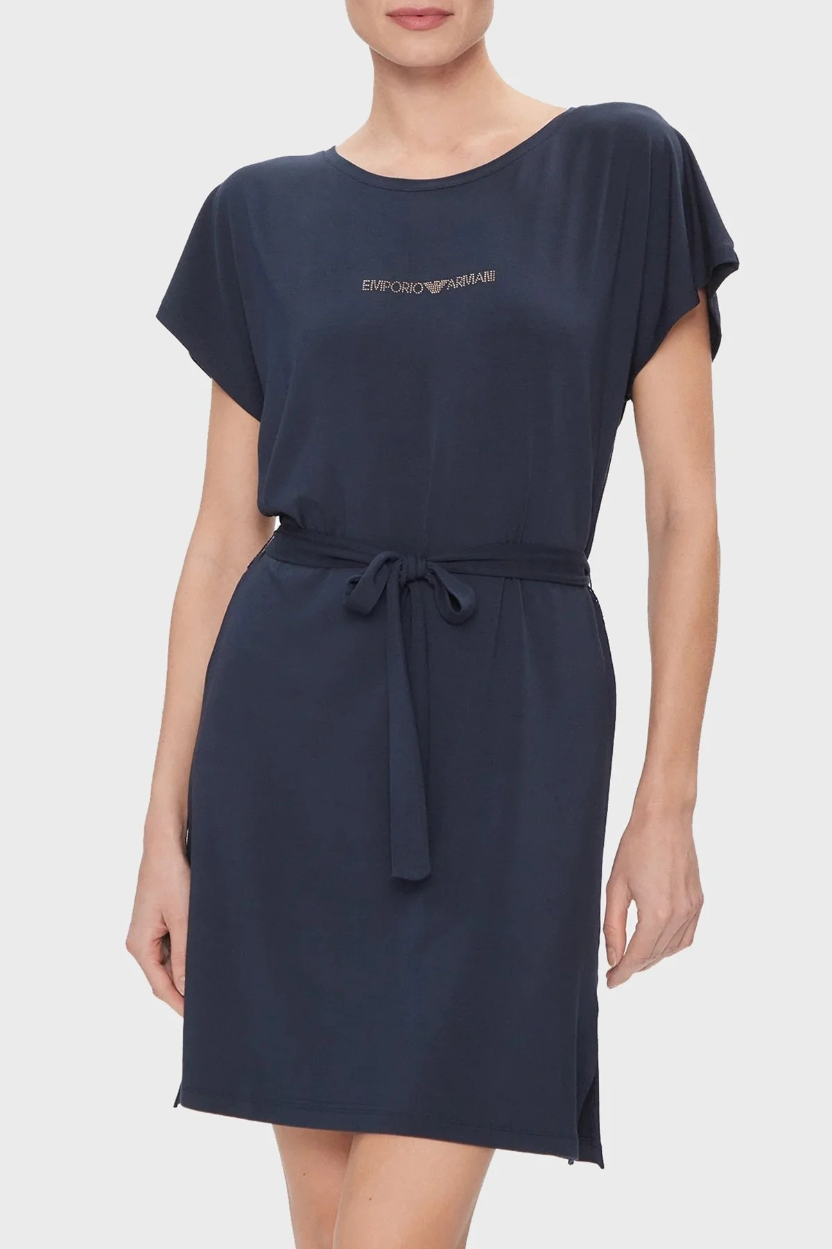 Emporio Armani Streç Regular Fit Bisiklet Yaka Bayan Elbise 262728 4R314 00135 LACİVERT - 1