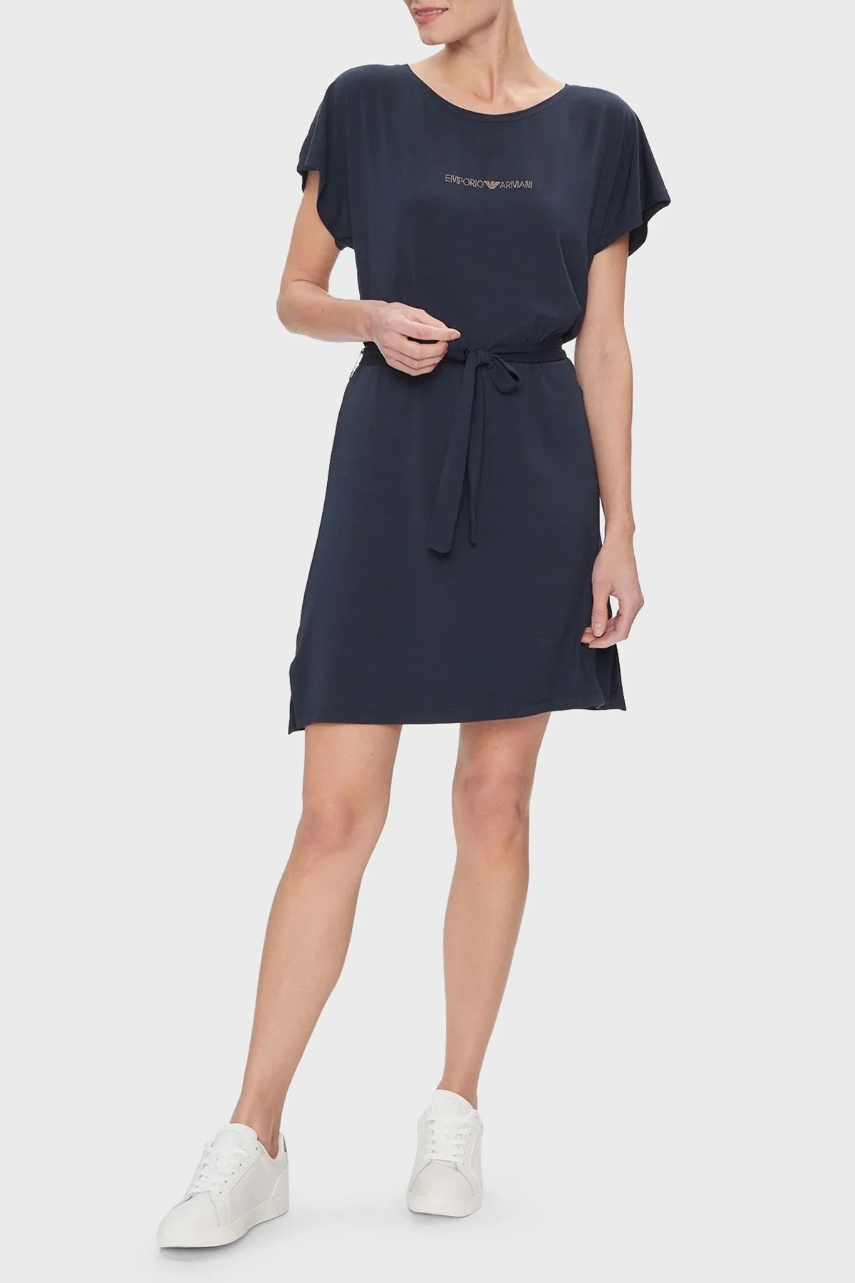 Emporio Armani Streç Regular Fit Bisiklet Yaka Bayan Elbise 262728 4R314 00135 LACİVERT - 3