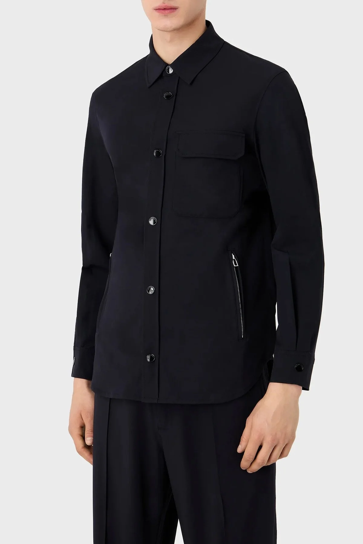Emporio Armani Streç Regular Fit Cepli Erkek Gömlek 3R1CB8 1NNIZ 0920 LACİVERT - 2