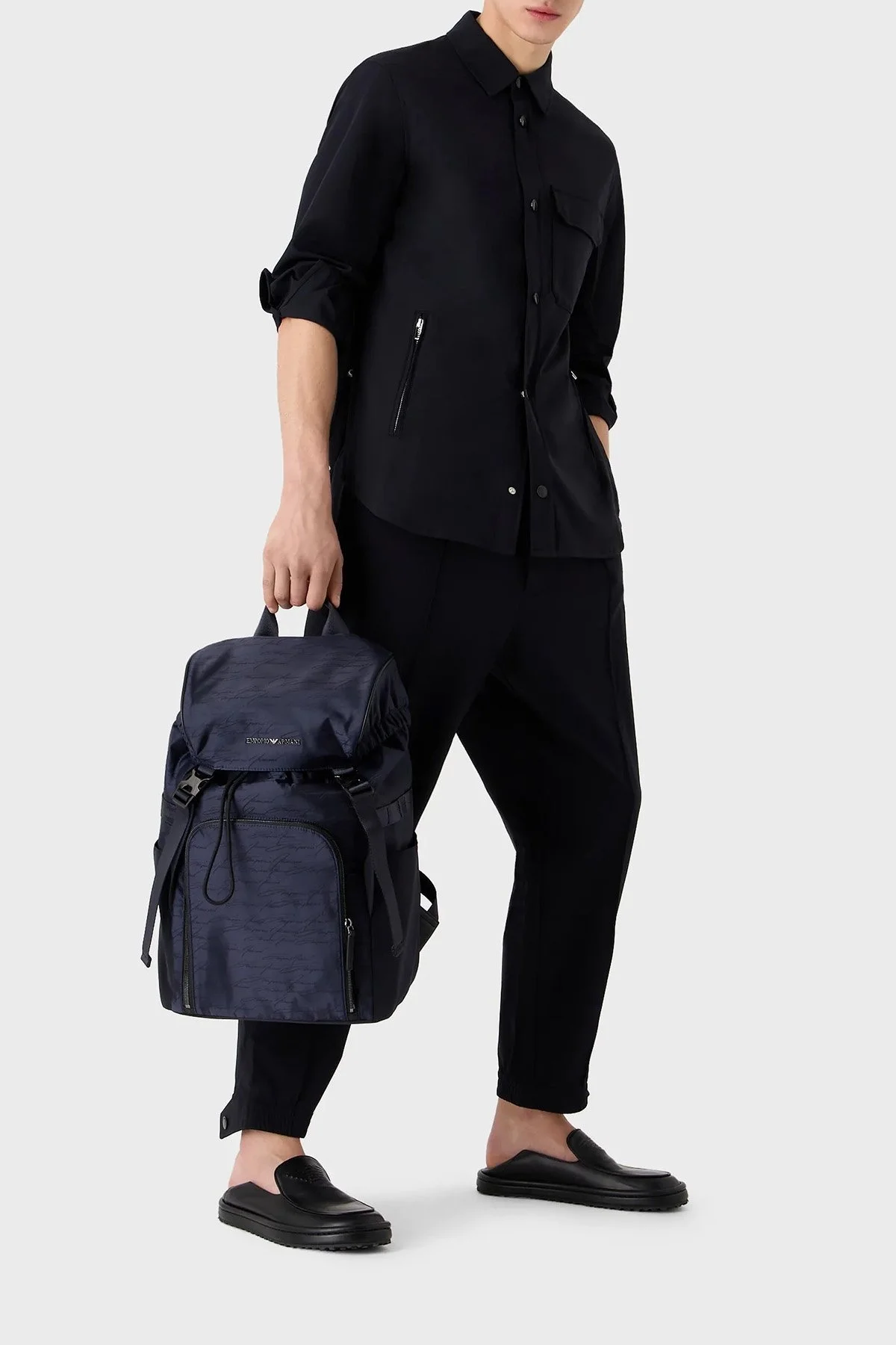 Emporio Armani Streç Regular Fit Cepli Erkek Gömlek 3R1CB8 1NNIZ 0920 LACİVERT - 3