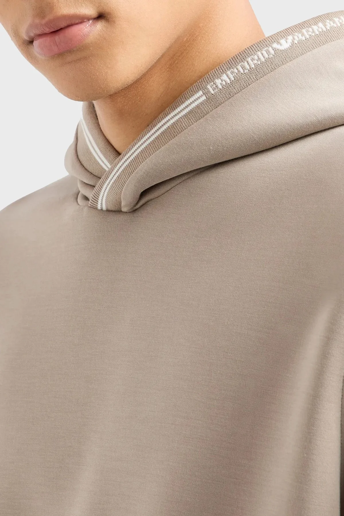 Emporio Armani Streç Regular Fit Kapüşonlu Erkek Sweat 6D1M99 1JRRZ 0144 BEJ - 4