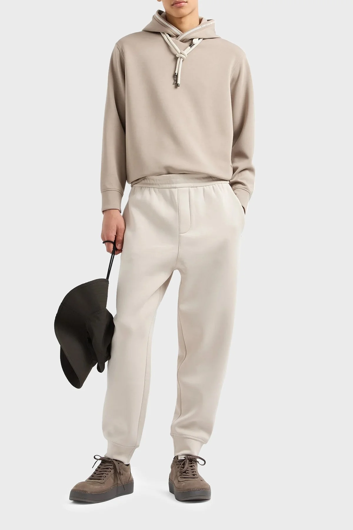 Emporio Armani Streç Regular Fit Kapüşonlu Erkek Sweat 6D1M99 1JRRZ 0144 BEJ - 2