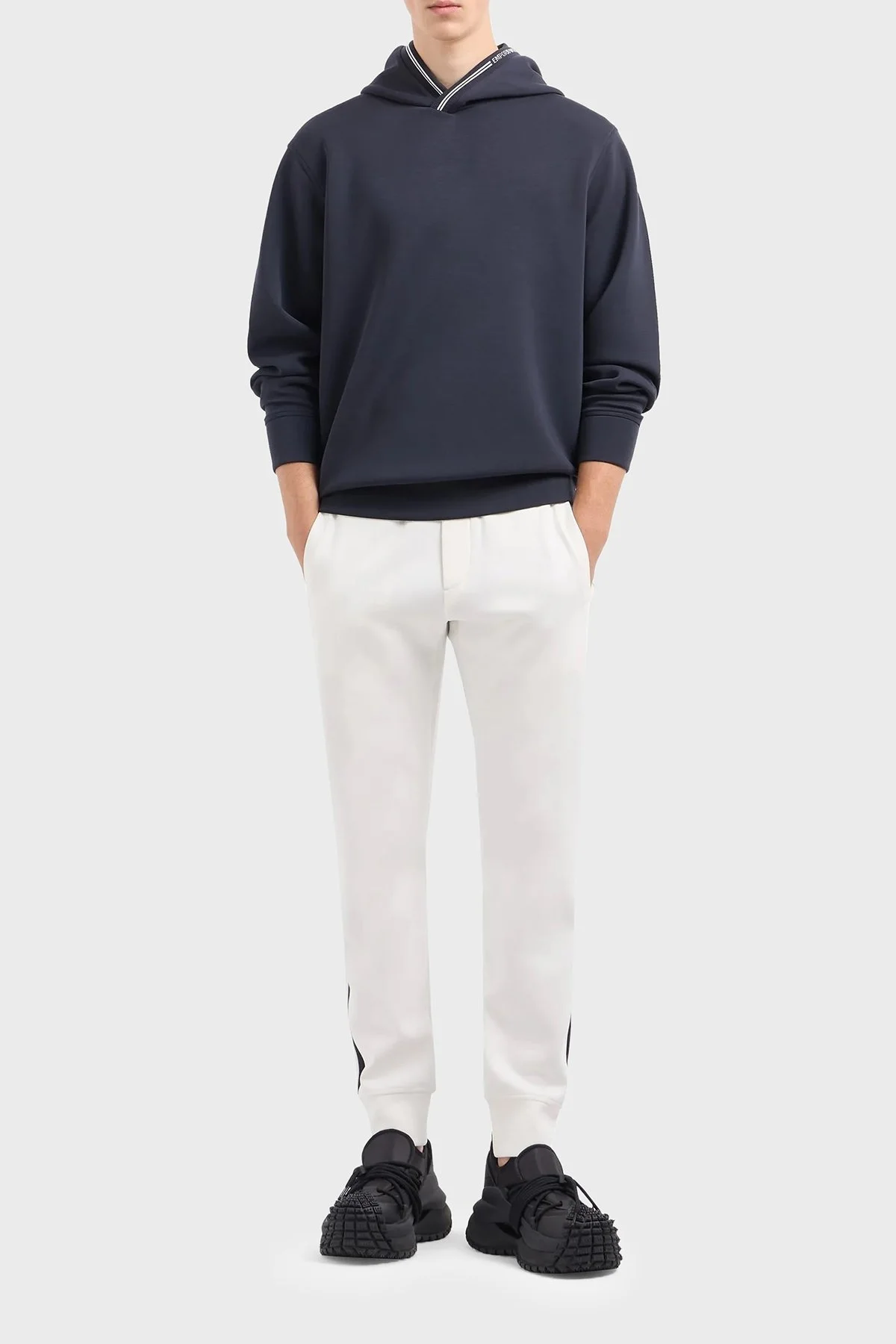 Emporio Armani Streç Regular Fit Kapüşonlu Erkek Sweat 6D1M99 1JRRZ 0920 LACİVERT - 2