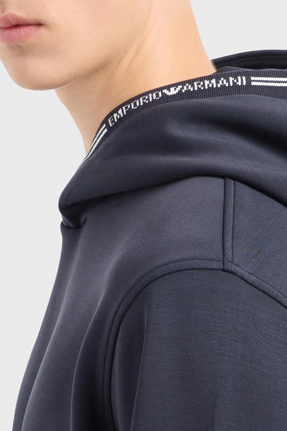 Emporio Armani Streç Regular Fit Kapüşonlu Erkek Sweat 6D1M99 1JRRZ 0920 LACİVERT - 4