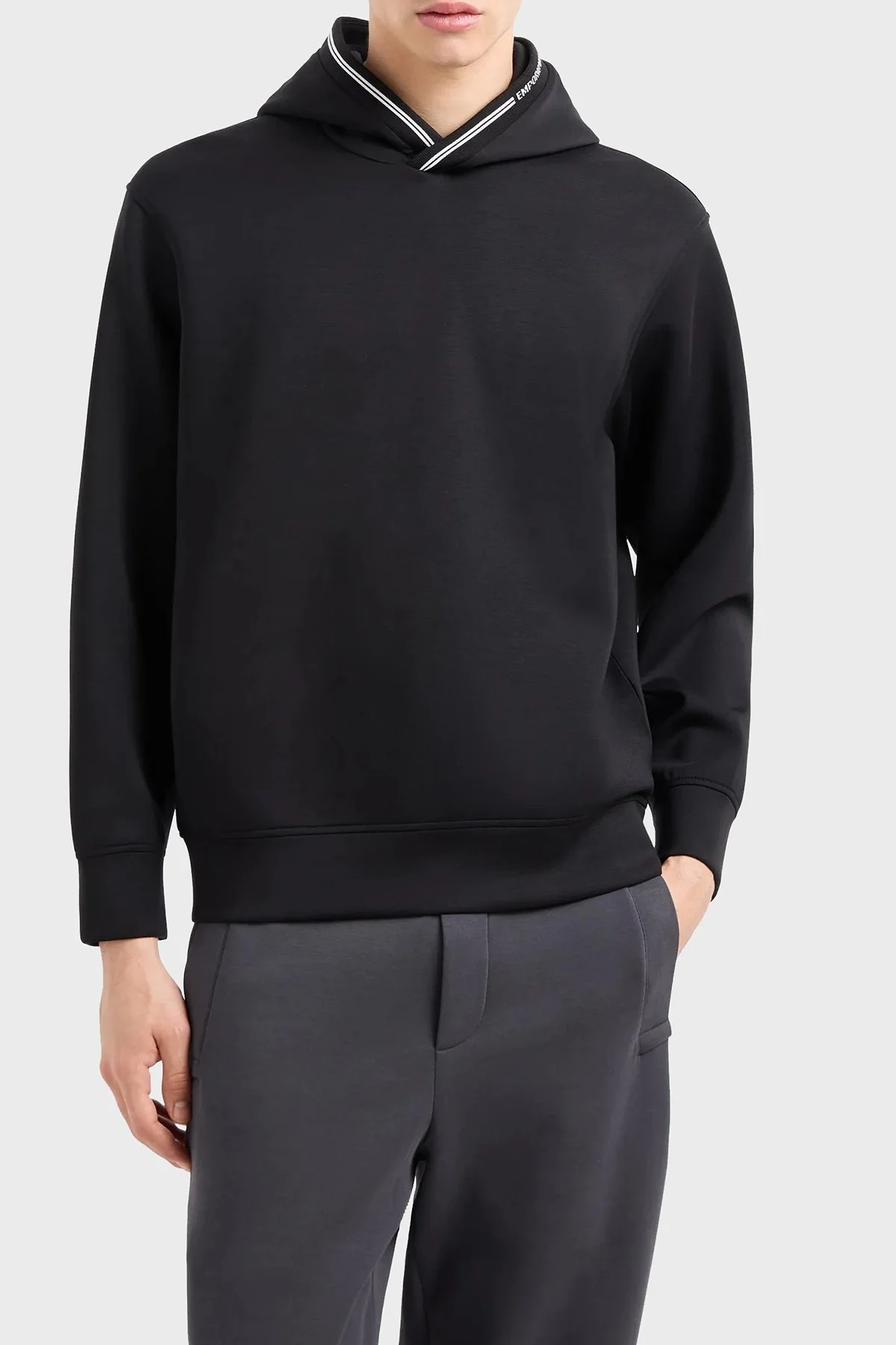 Emporio Armani Streç Regular Fit Kapüşonlu Erkek Sweat 6D1M99 1JRRZ 0999 SİYAH - 1