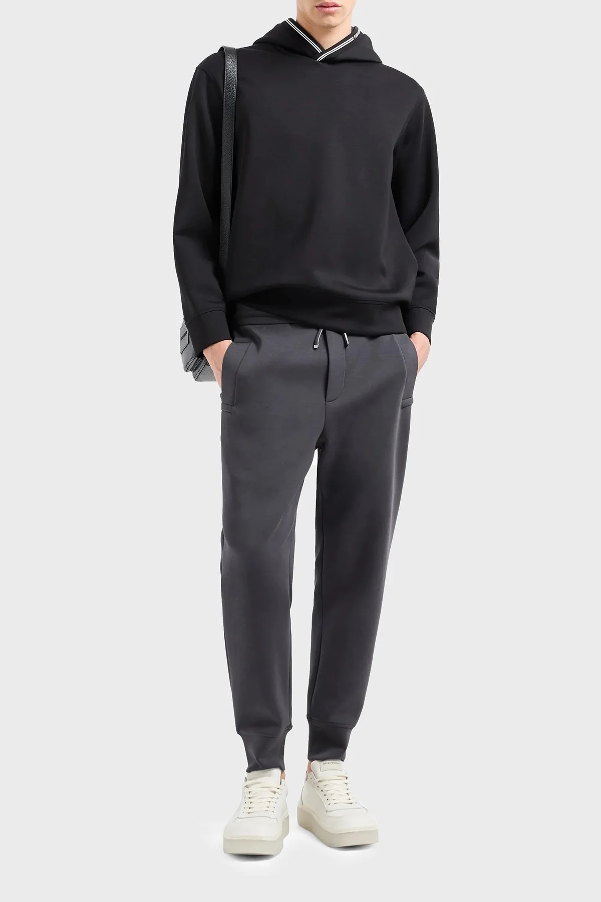 Emporio Armani Streç Regular Fit Kapüşonlu Erkek Sweat 6D1M99 1JRRZ 0999 SİYAH - 2