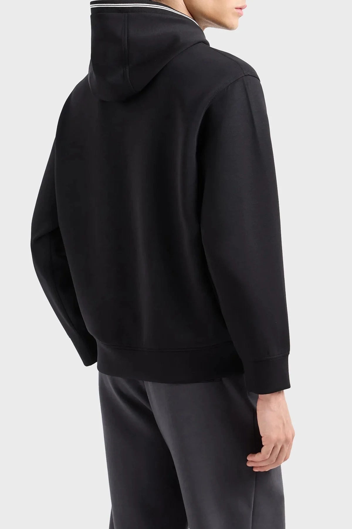 Emporio Armani Streç Regular Fit Kapüşonlu Erkek Sweat 6D1M99 1JRRZ 0999 SİYAH - 3