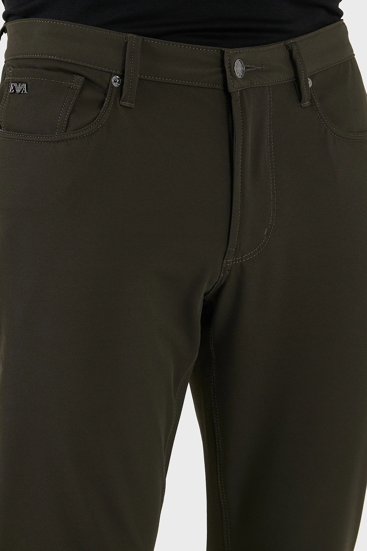 Emporio Armani Streç Slim Fit Normal Bel Dar Paça Erkek Pantolon EM000121 AF18502 U8120 HAKİ - 6