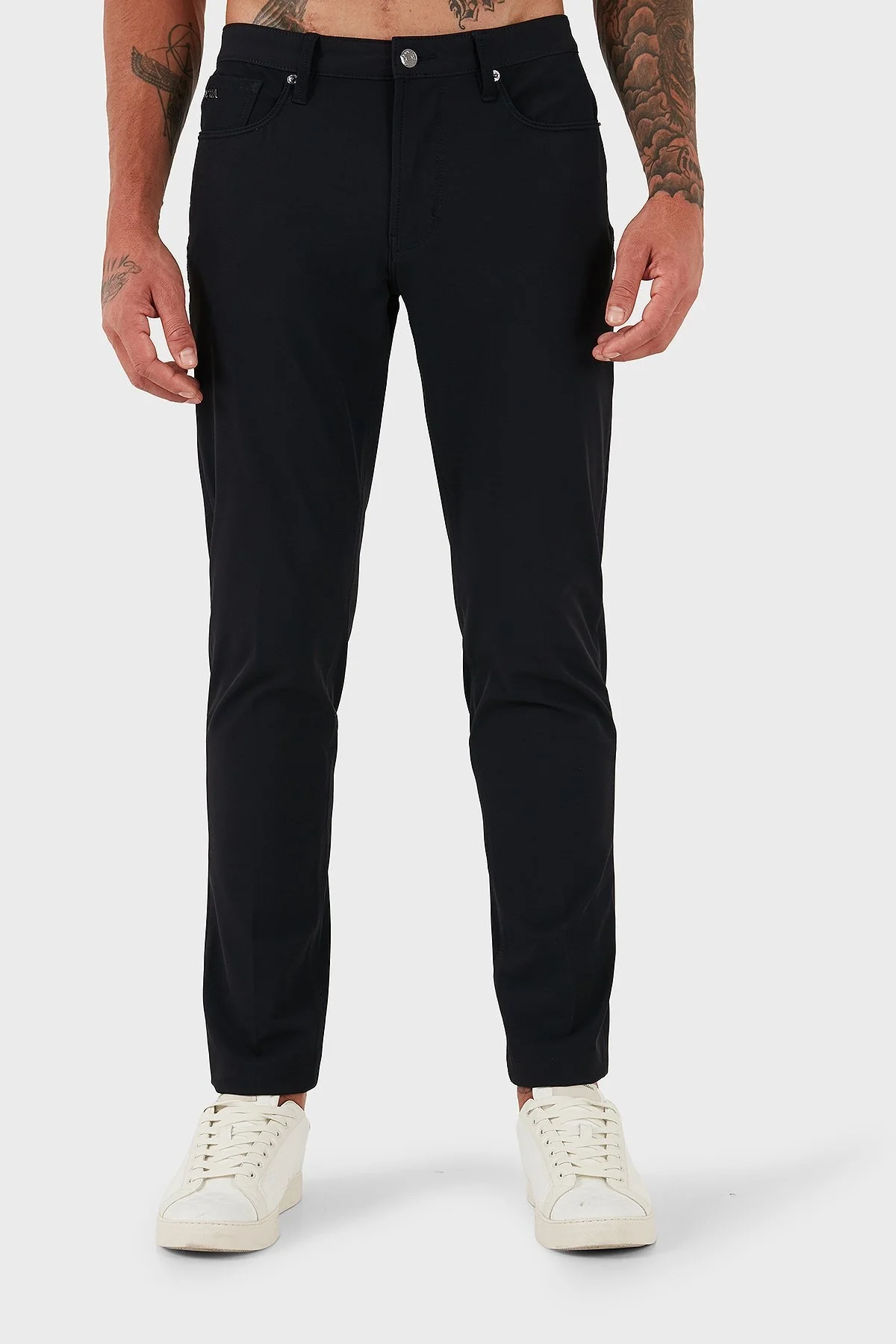 Emporio Armani Streç Slim Fit Normal Bel Dar Paça Erkek Pantolon EM000121 AF18502 UB118 LACİVERT - 3