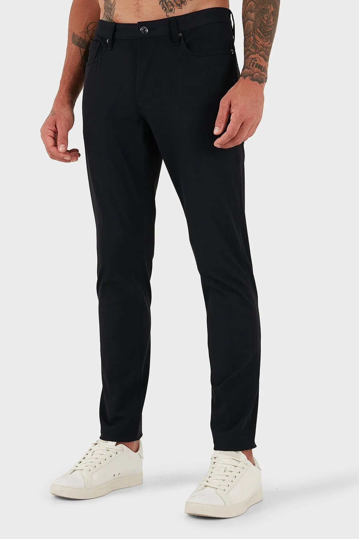 Emporio Armani Streç Slim Fit Normal Bel Dar Paça Erkek Pantolon EM000121 AF18502 UB118 LACİVERT - 4
