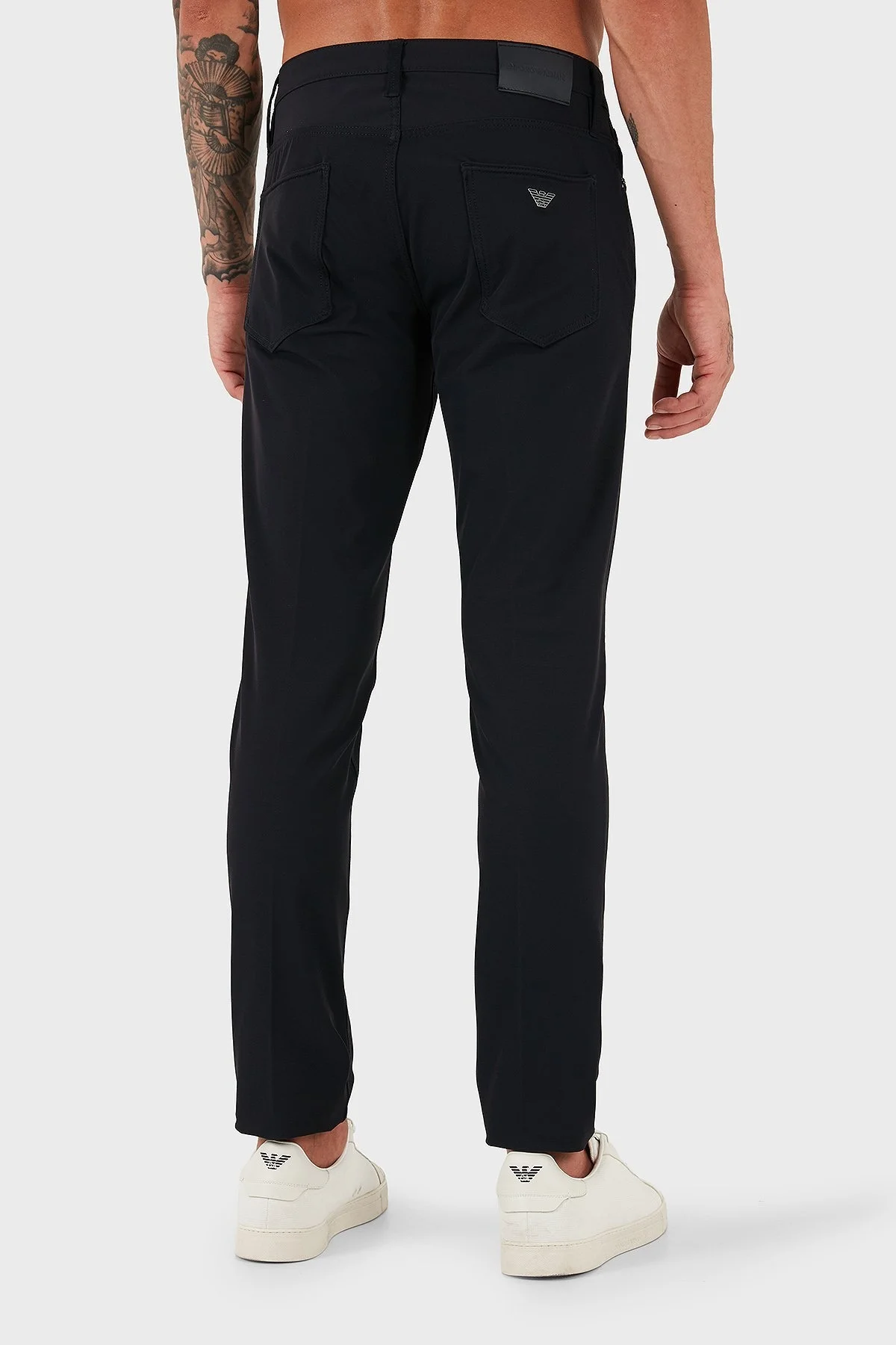 Emporio Armani Streç Slim Fit Normal Bel Dar Paça Erkek Pantolon EM000121 AF18502 UB118 LACİVERT - 5