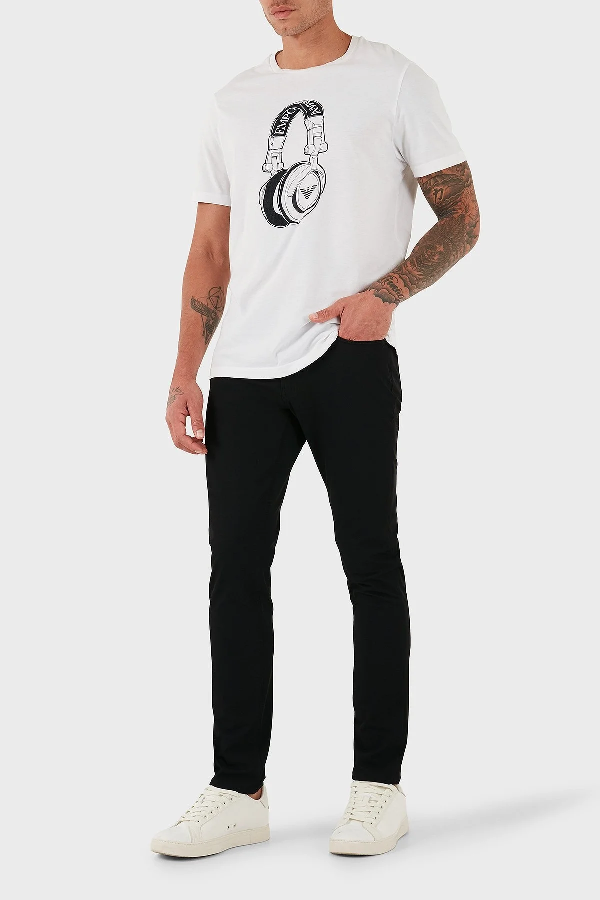 Emporio Armani Streç Slim Fit Normal Bel Dar Paça Erkek Pantolon EM000121 AF18502 UC001 SİYAH - 1