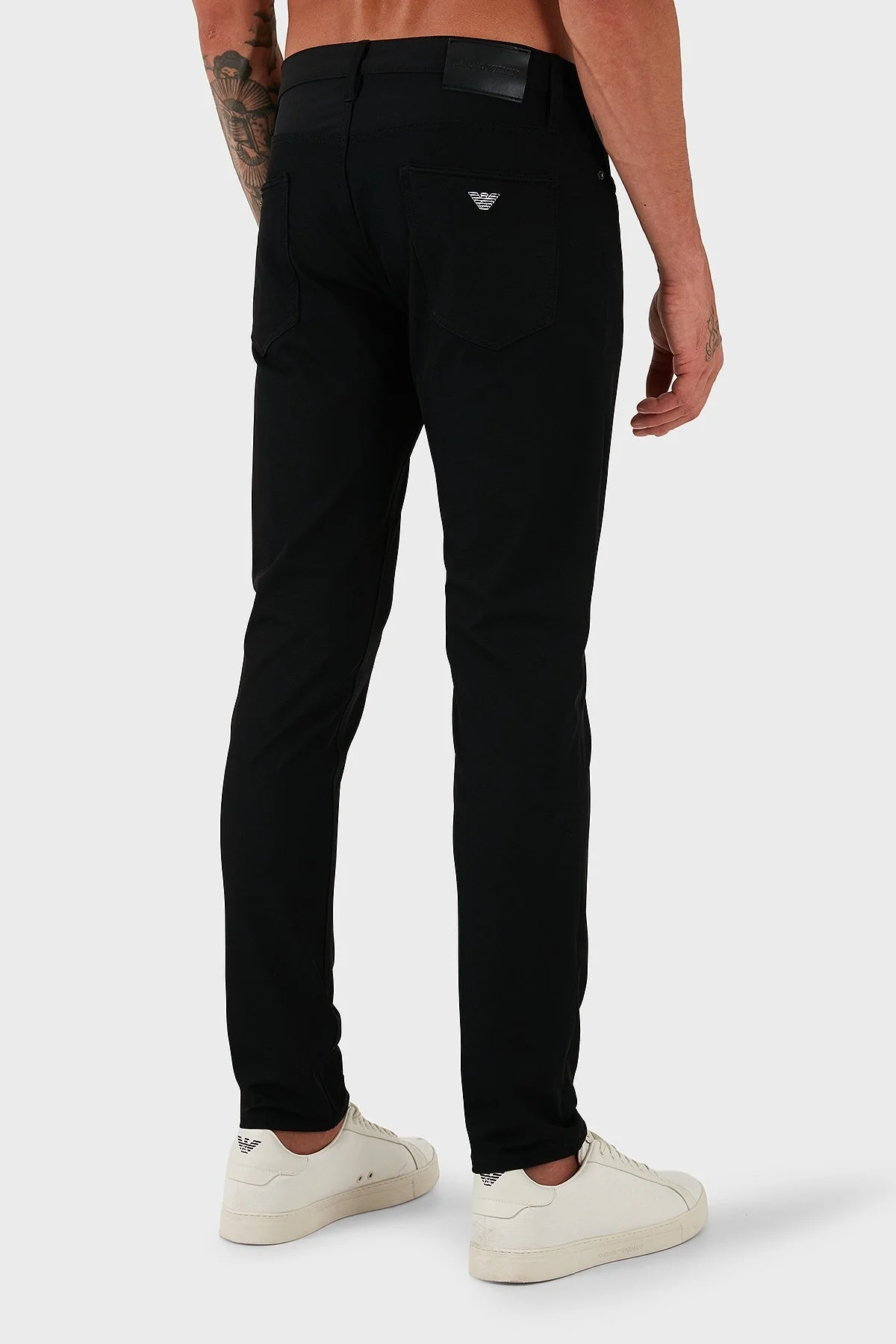 Emporio Armani Streç Slim Fit Normal Bel Dar Paça Erkek Pantolon EM000121 AF18502 UC001 SİYAH - 4