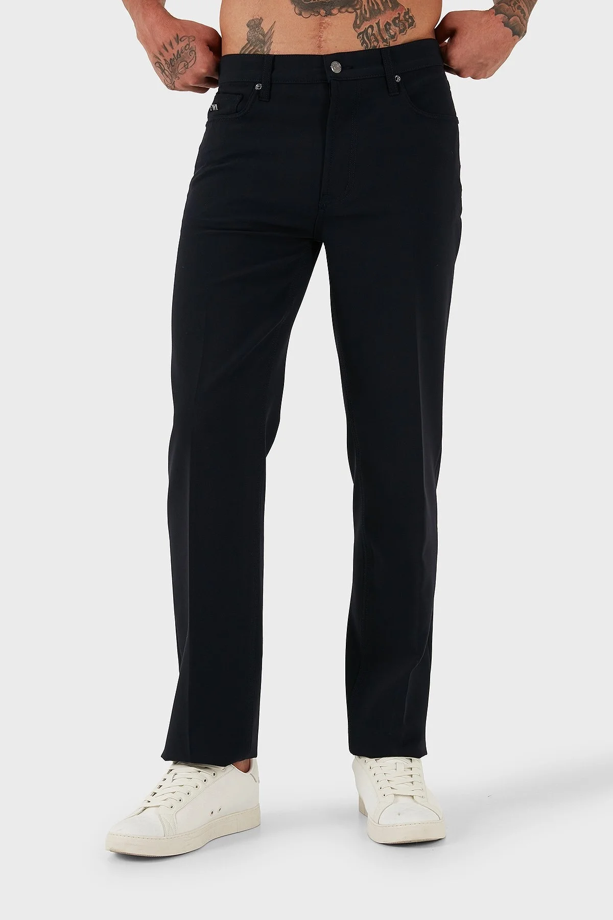Emporio Armani Streç Straight Fit Normal Bel Düz Paça Erkek Pantolon EM000763 AF18079 UB118 LACİVERT - 2