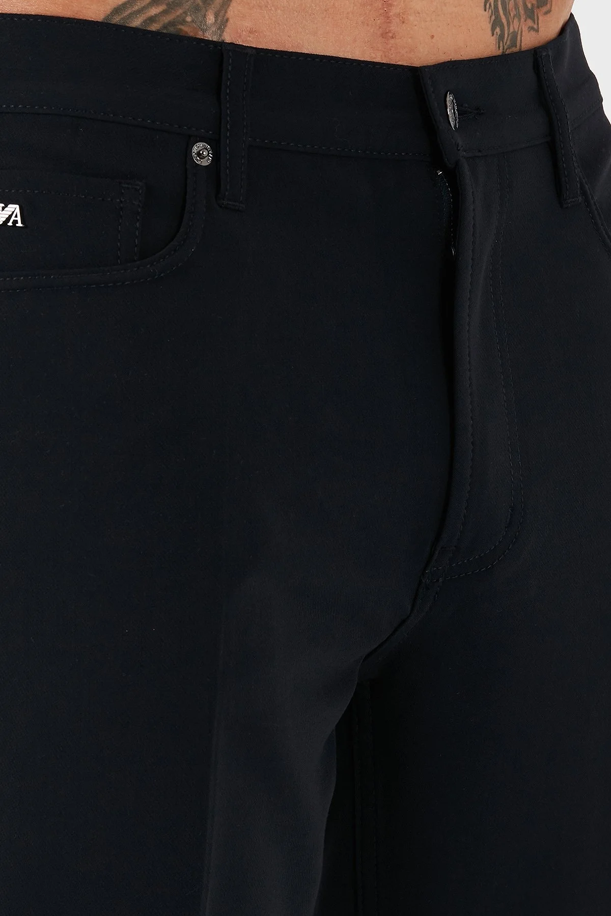 Emporio Armani Streç Straight Fit Normal Bel Düz Paça Erkek Pantolon EM000763 AF18079 UB118 LACİVERT - 6