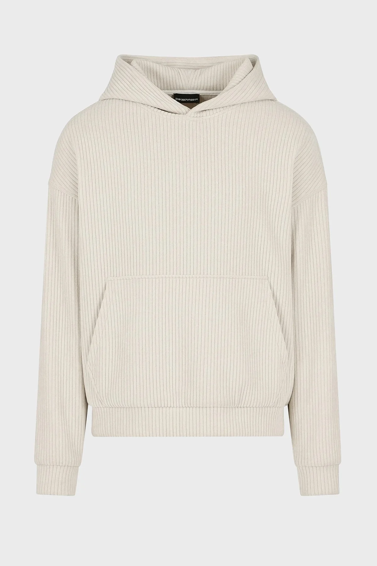 Emporio Armani Streç Yumuşak Dokulu Kapüşonlu Kadife Erkek Sweat 6D1M6V 1JHNZ 0135 BEYAZ - 5