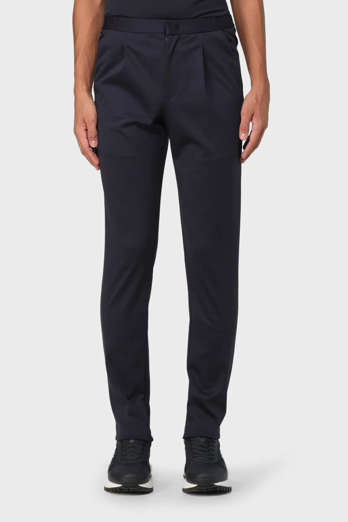 Emporio Armani Streç Yün Karışımlı Regular Fit Düz Paça Kumaş Erkek Pantolon EM000496 TE11061 UB109 LACİVERT - 1