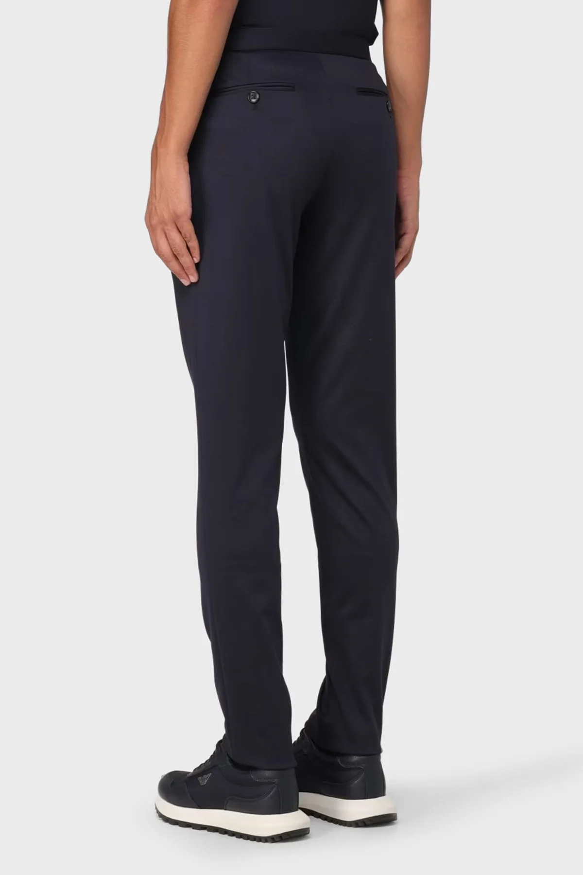 Emporio Armani Streç Yün Karışımlı Regular Fit Düz Paça Kumaş Erkek Pantolon EM000496 TE11061 UB109 LACİVERT - 2
