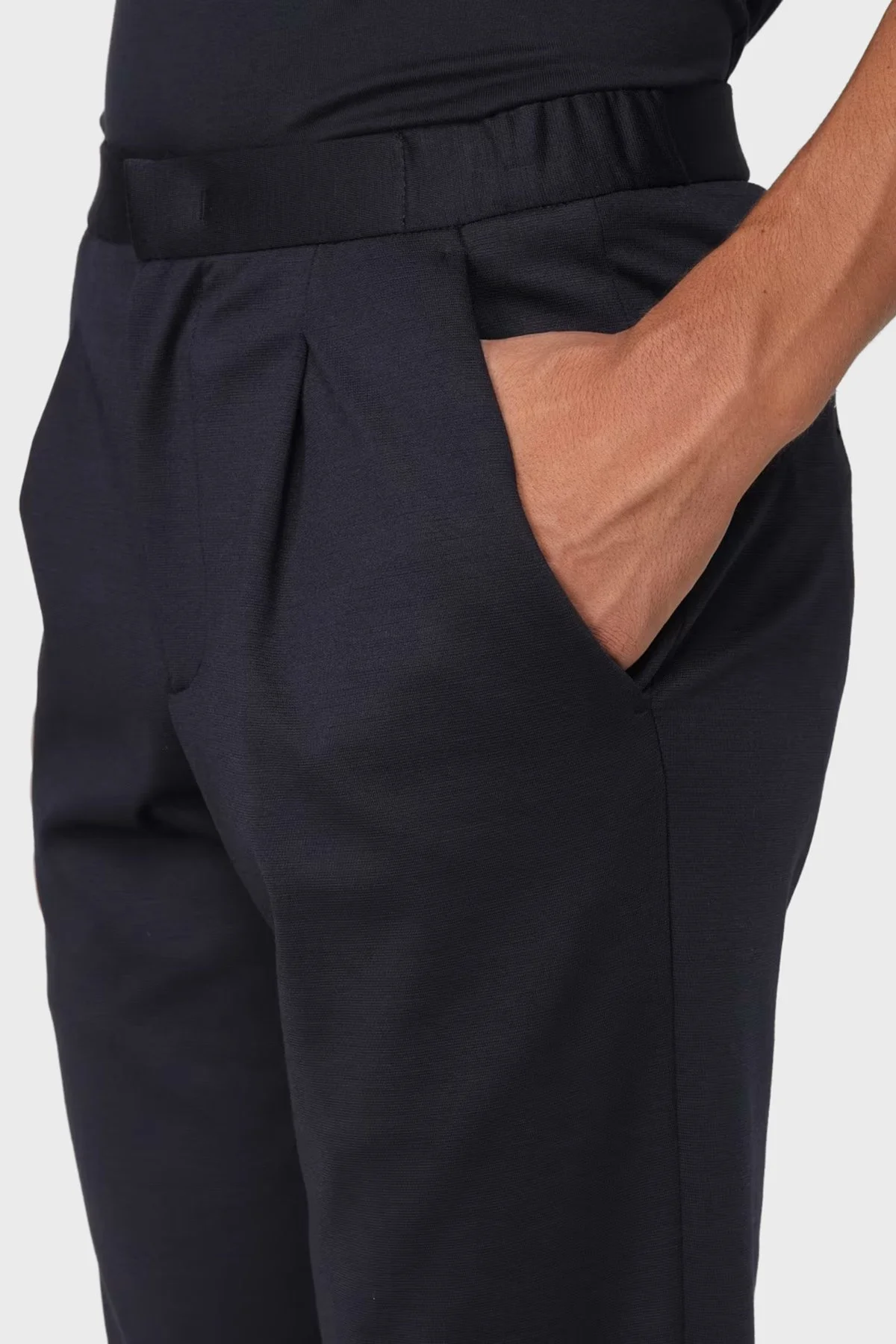 Emporio Armani Streç Yün Karışımlı Regular Fit Düz Paça Kumaş Erkek Pantolon EM000496 TE11061 UB109 LACİVERT - 3