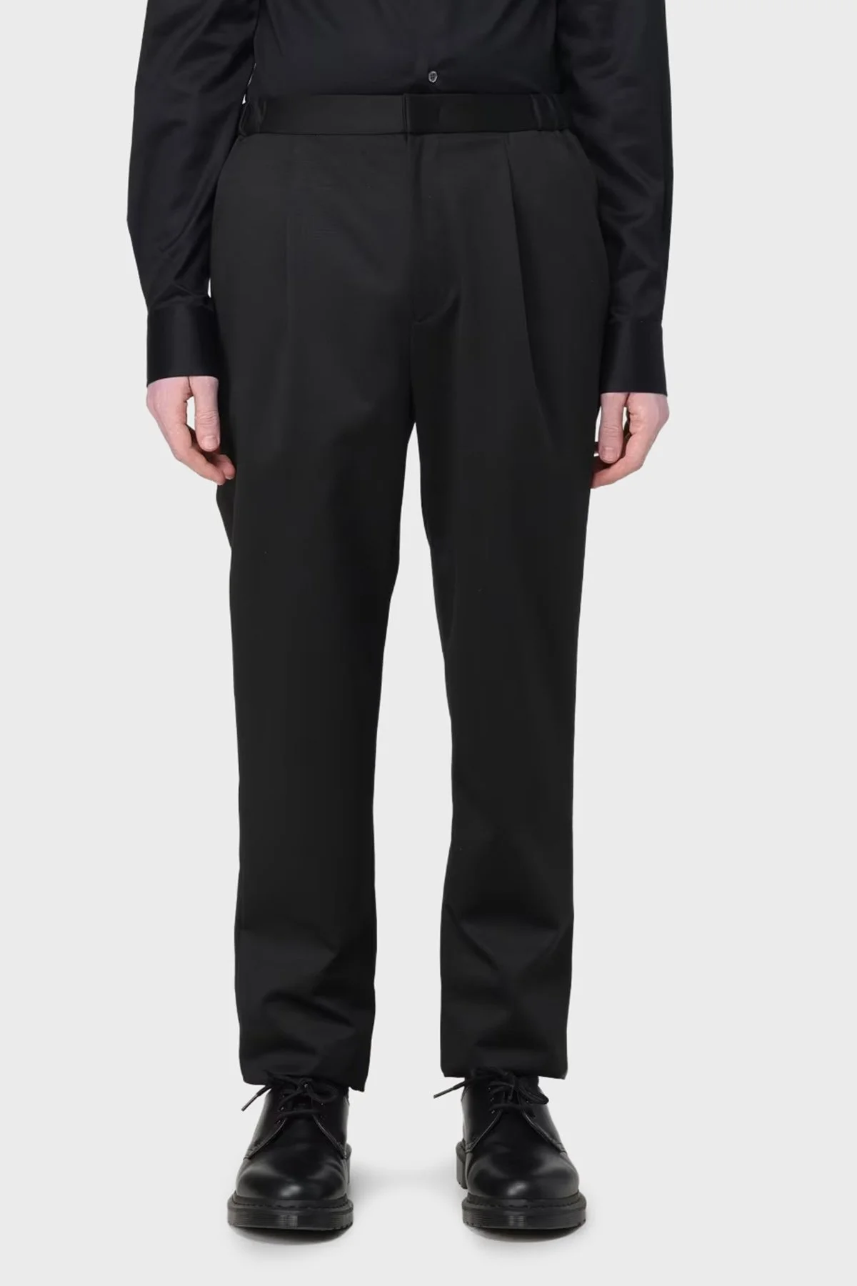 Emporio Armani Streç Yün Karışımlı Regular Fit Düz Paça Kumaş Erkek Pantolon EM000496 TE11061 UC001 SİYAH - 1