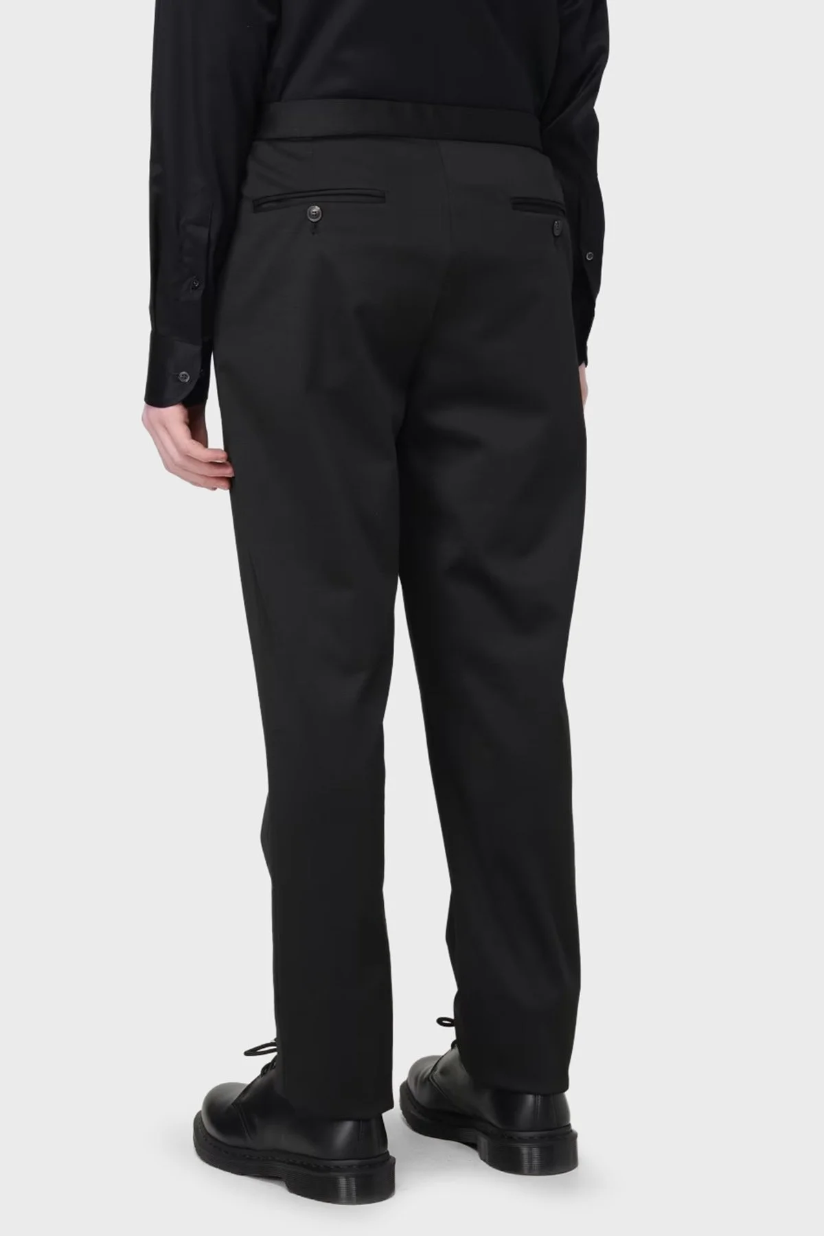 Emporio Armani Streç Yün Karışımlı Regular Fit Düz Paça Kumaş Erkek Pantolon EM000496 TE11061 UC001 SİYAH - 3