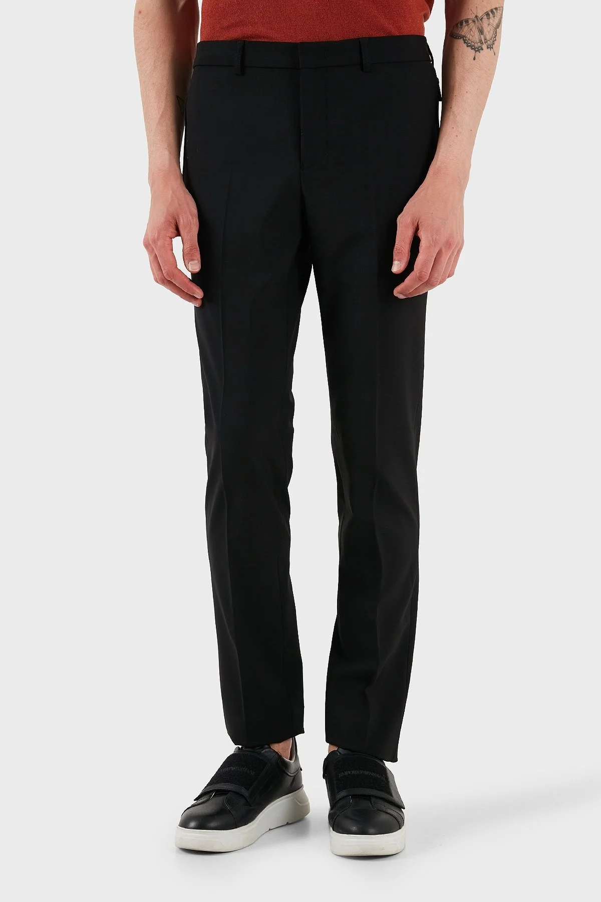 Emporio Armani Streç Yünlü Regular Fit Normal Bel Düz Paça Erkek Pantolon EM000442 TE10404 UC001 SİYAH - 8