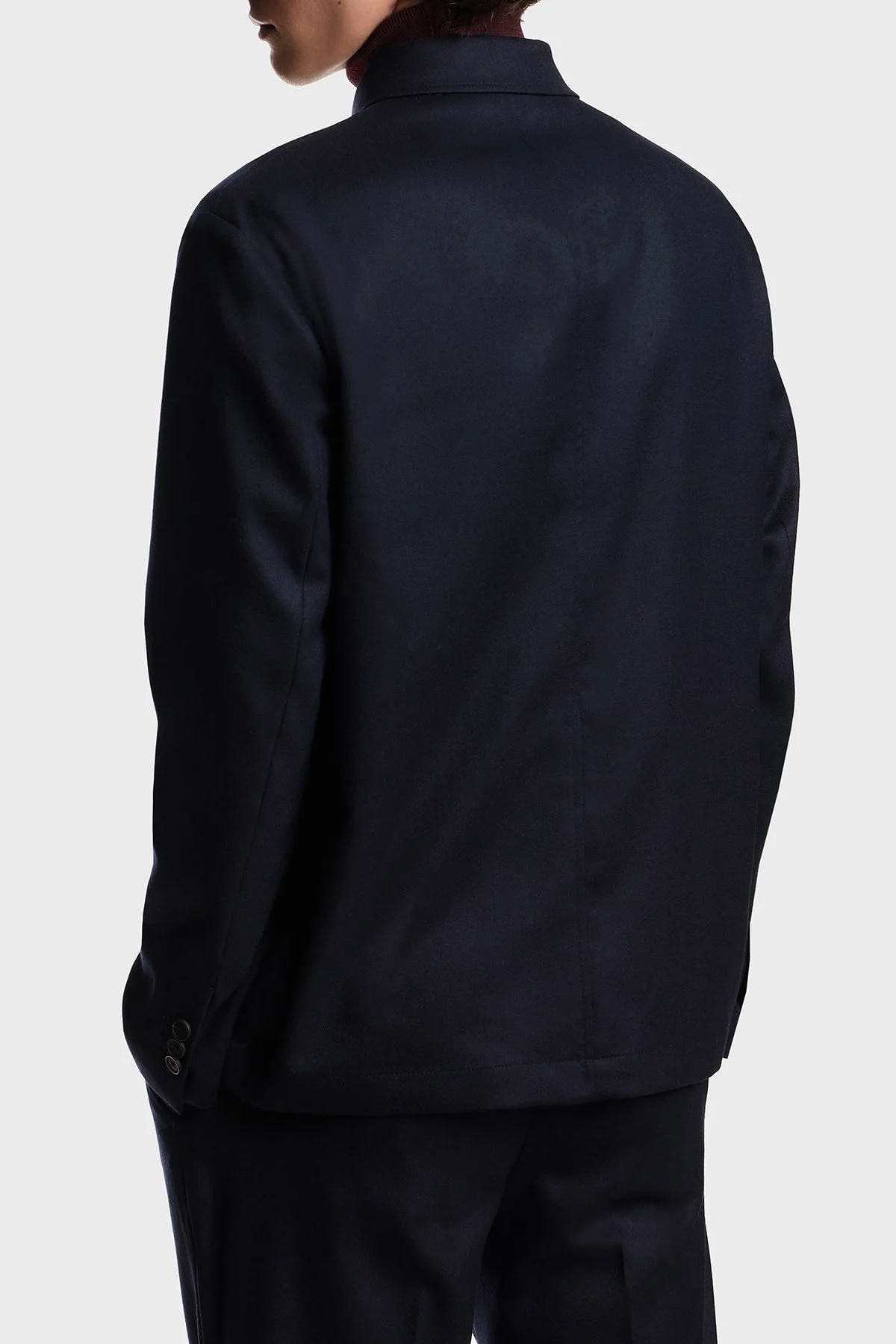 Emporio Armani Streç Yünlü Slim Fit Klasik Yaka Erkek Ceket EM003296 AF18507 UB118 LACİVERT - 3