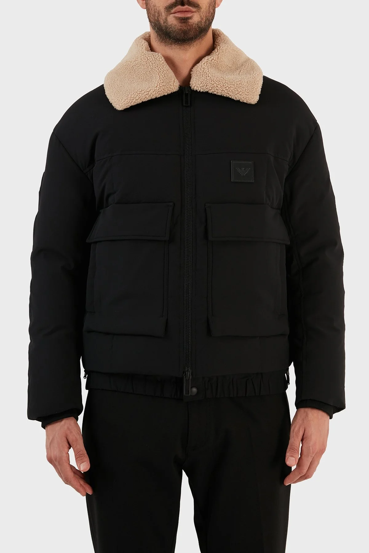 Emporio Armani Su Geçirmez Çıkartılabilir Suni Kürklü Regular Fit Erkek Mont 6L1BP7 1NNIZ 0999 SİYAH - 1