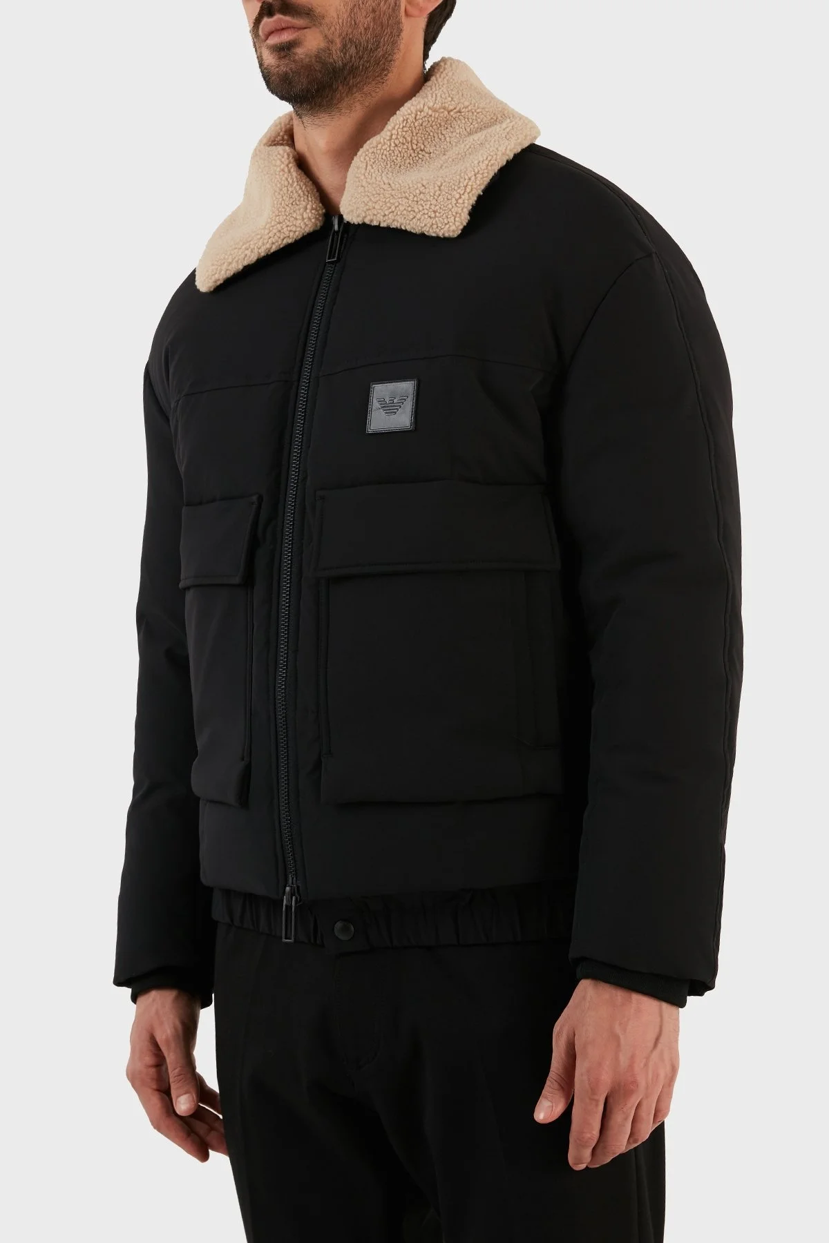 Emporio Armani Su Geçirmez Çıkartılabilir Suni Kürklü Regular Fit Erkek Mont 6L1BP7 1NNIZ 0999 SİYAH - 2