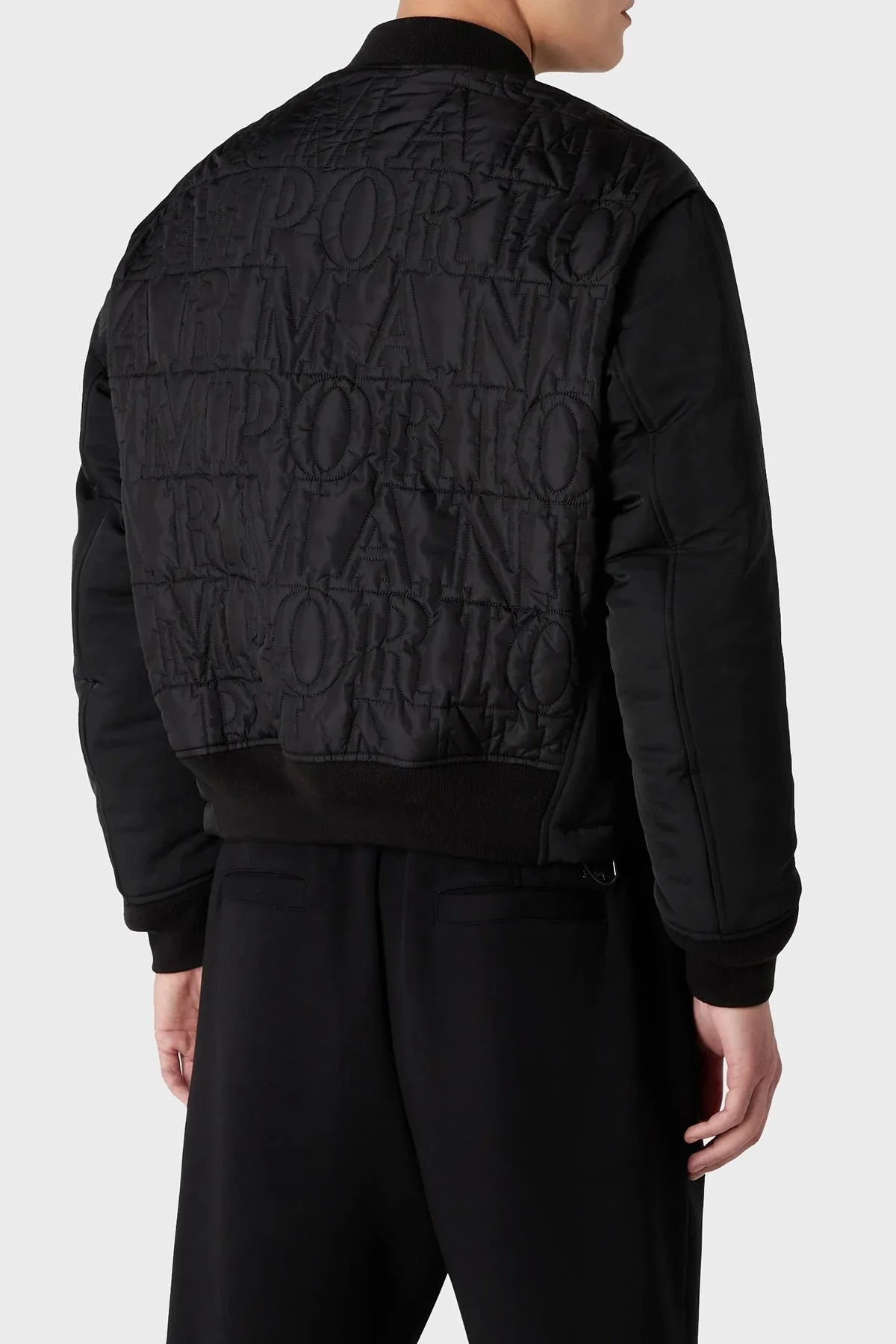 Emporio Armani Su Geçirmez Isı Yalıtımlı Çift Fermuarlı Bomber Erkek Ceket 6R1B76 1NIJZ 0999 SİYAH - 2