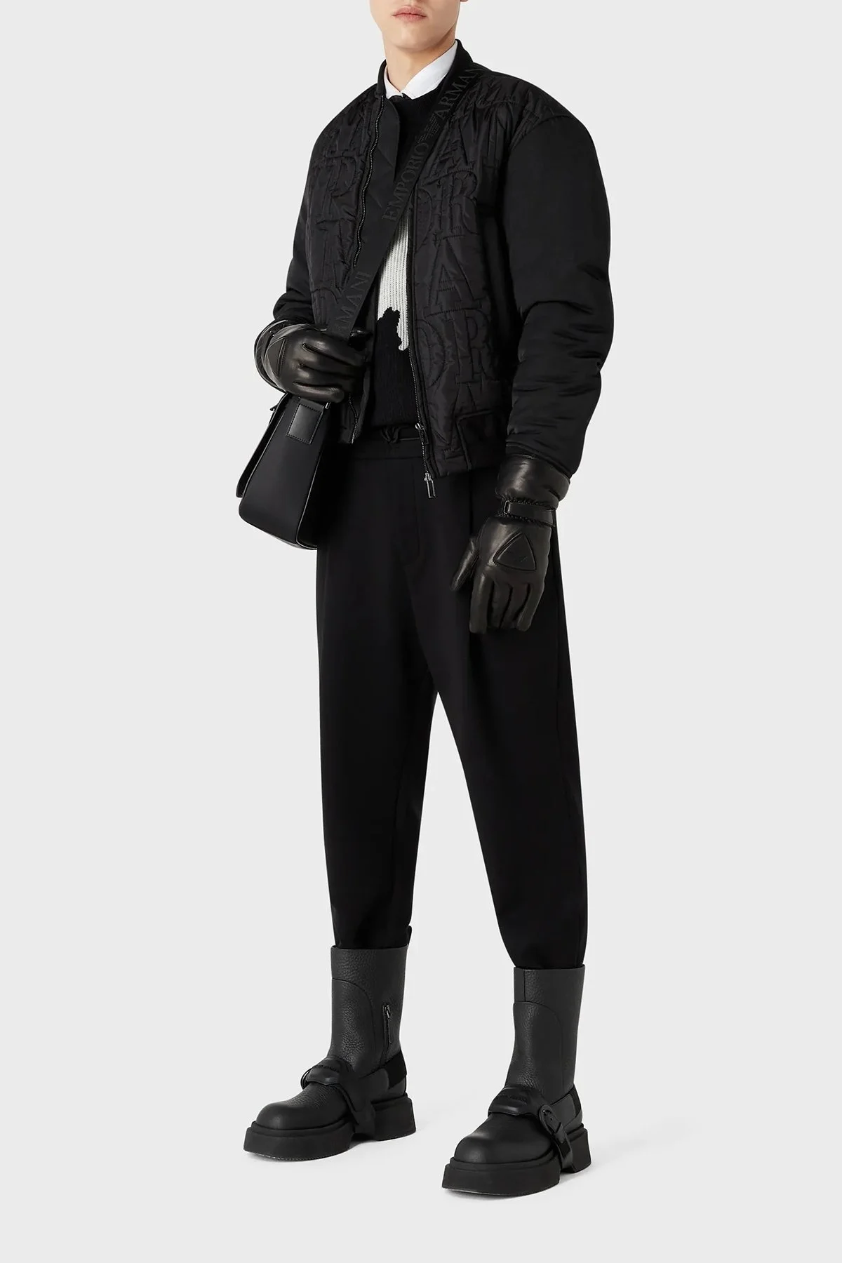 Emporio Armani Su Geçirmez Isı Yalıtımlı Çift Fermuarlı Bomber Erkek Ceket 6R1B76 1NIJZ 0999 SİYAH - 3