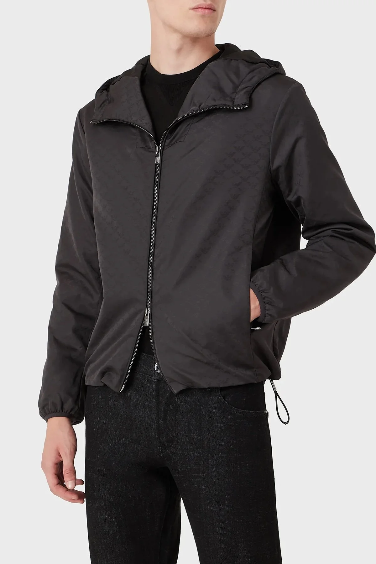Emporio Armani Su Geçirmez Kapüşonlu Cepli Erkek Mont 8N1BN4 1NHQZ F052 SİYAH - 1