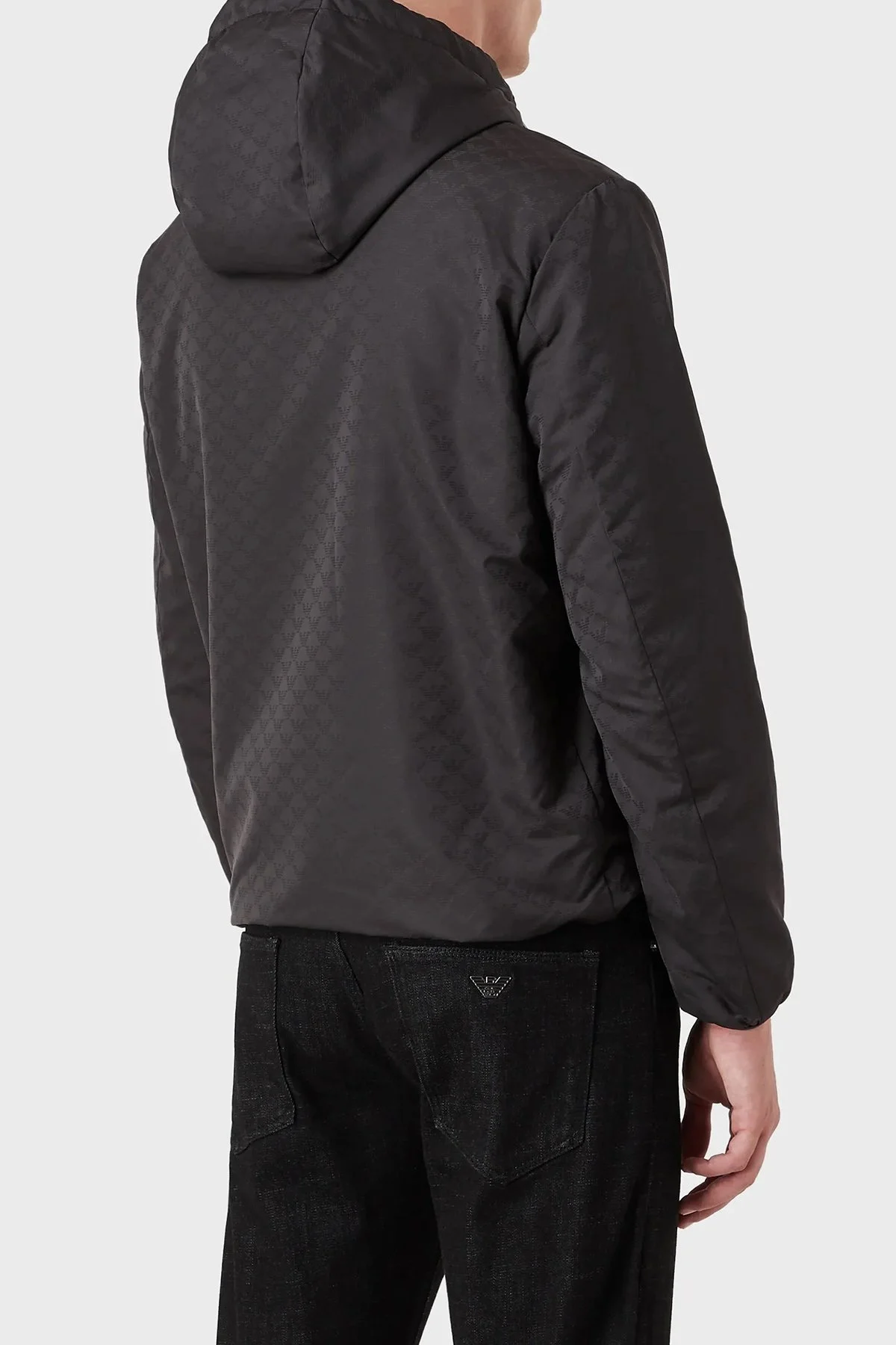 Emporio Armani Su Geçirmez Kapüşonlu Cepli Erkek Mont 8N1BN4 1NHQZ F052 SİYAH - 2