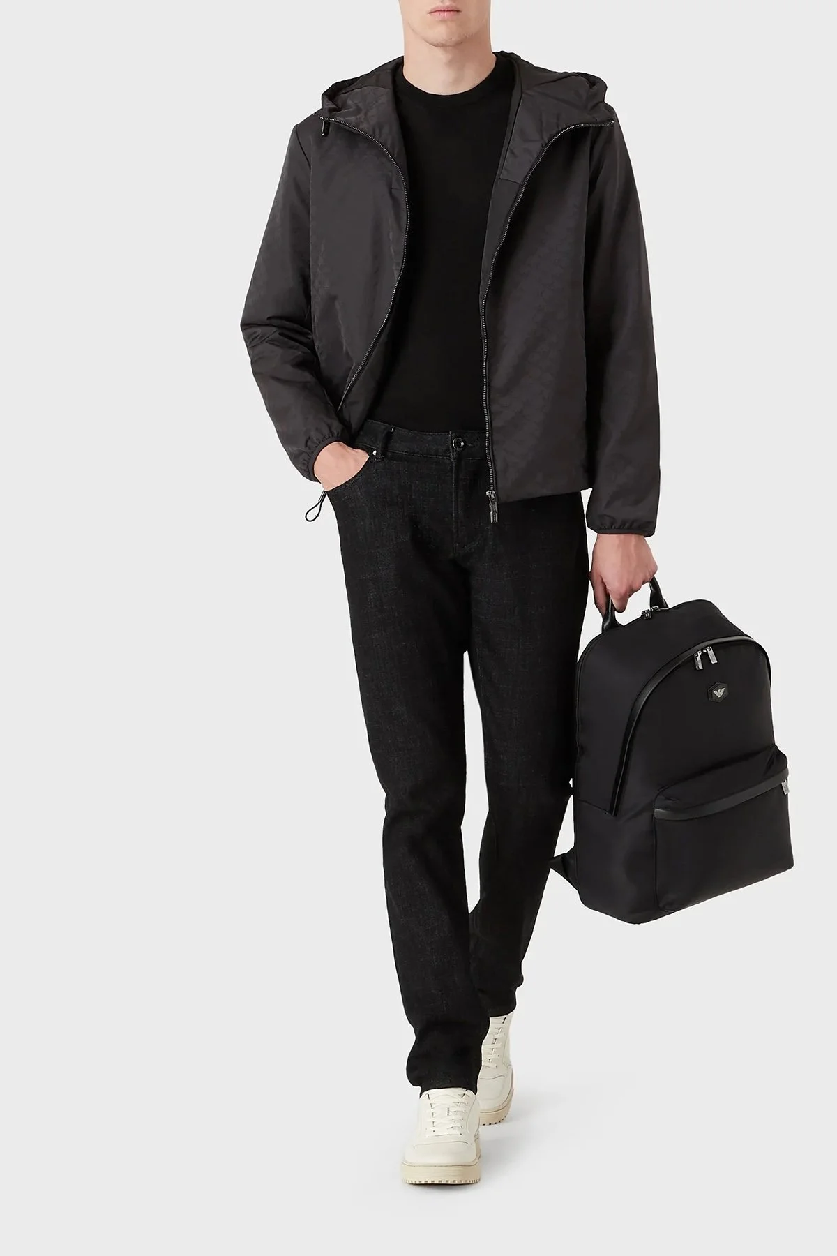 Emporio Armani Su Geçirmez Kapüşonlu Cepli Erkek Mont 8N1BN4 1NHQZ F052 SİYAH - 3